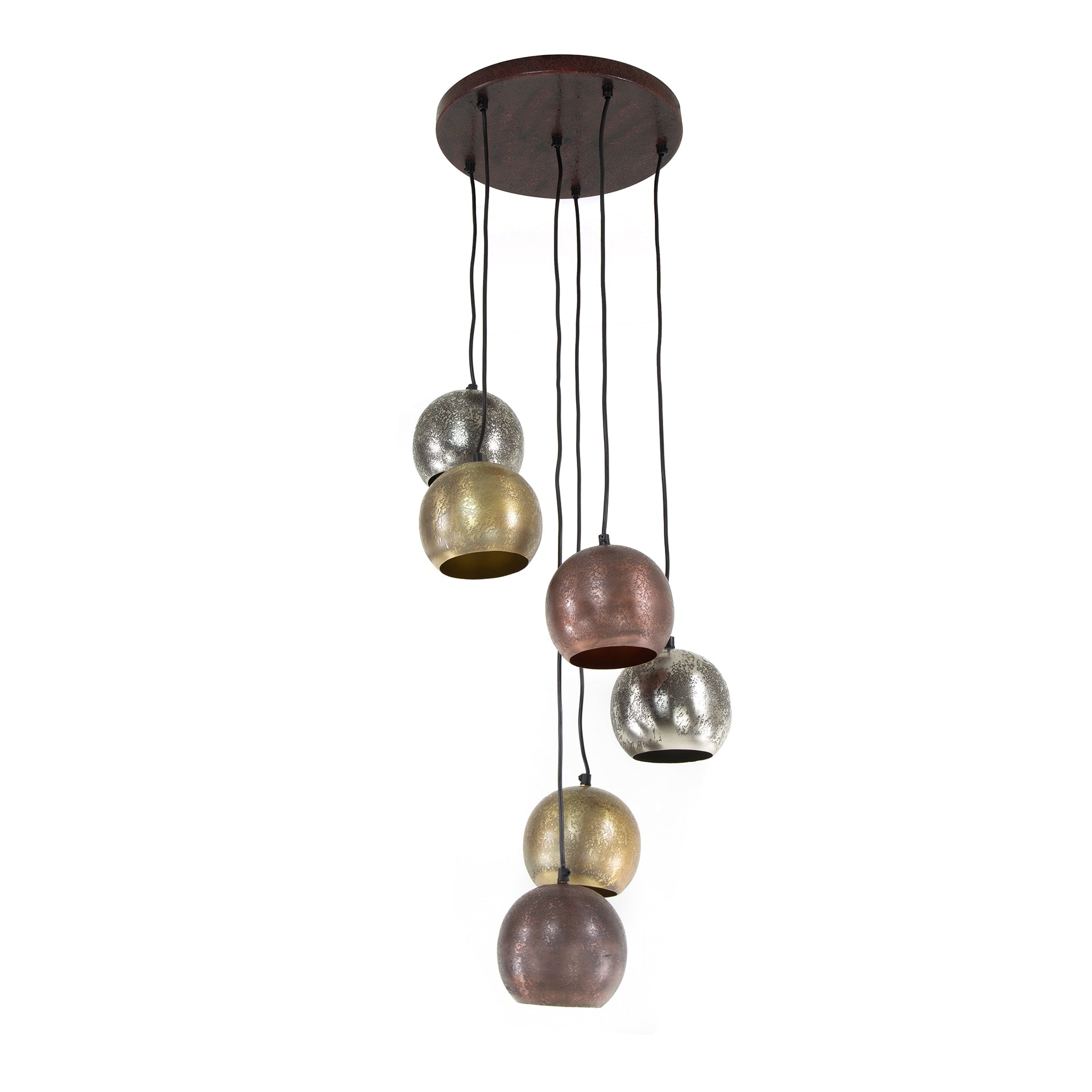 Hanglamp Bol Metal getrapt 6-lichts / Mat nikkel mix – afbeelding 4