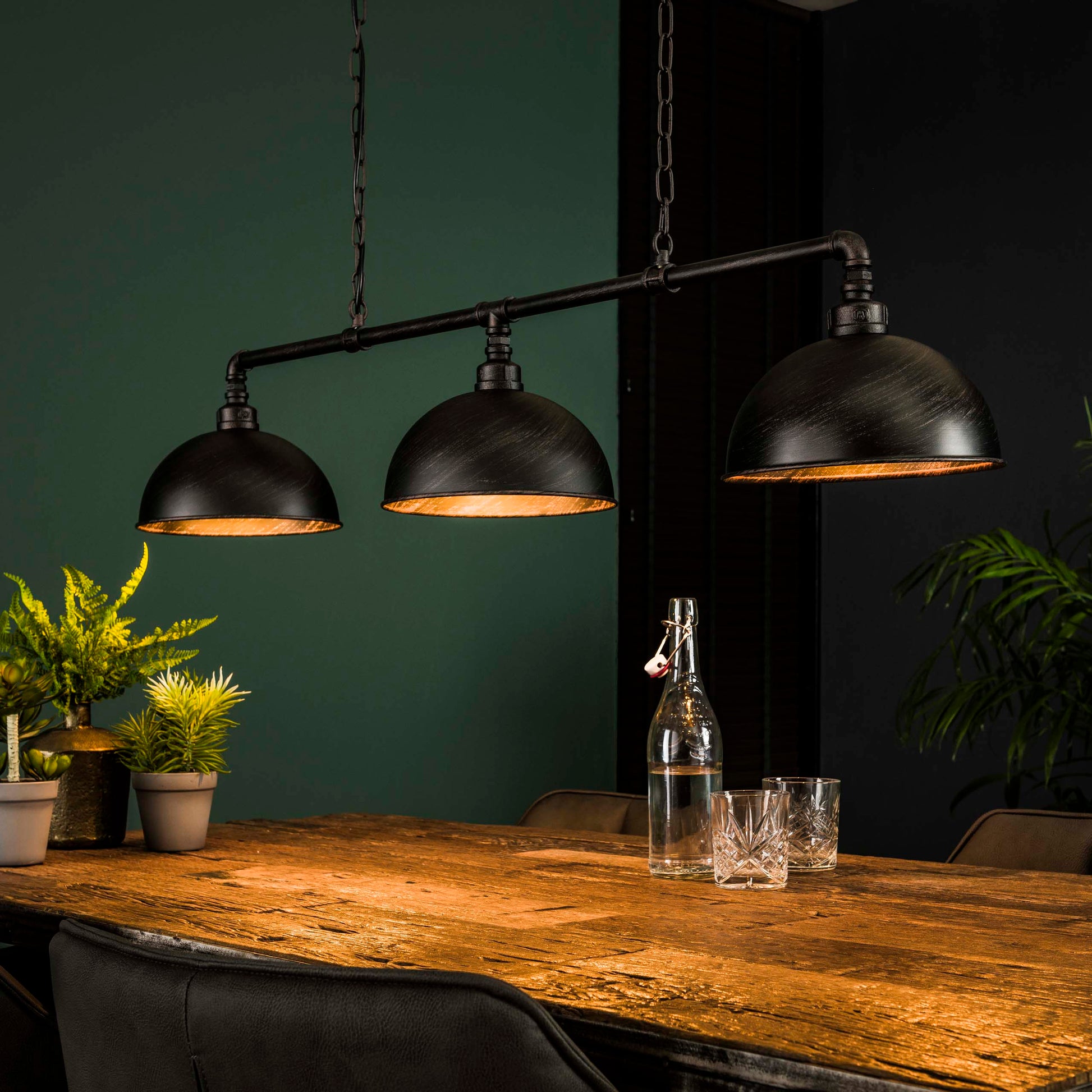 Hanglamp Industrial Tube 3-lichts / Zwart – afbeelding 1