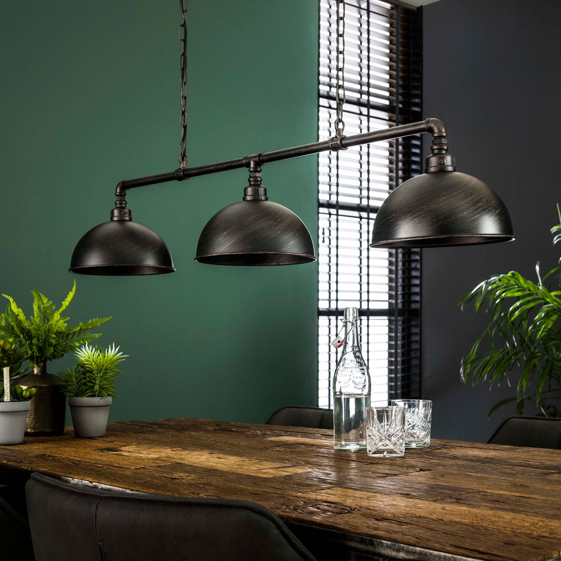 Hanglamp Industrial Tube 3-lichts / Zwart – afbeelding 2
