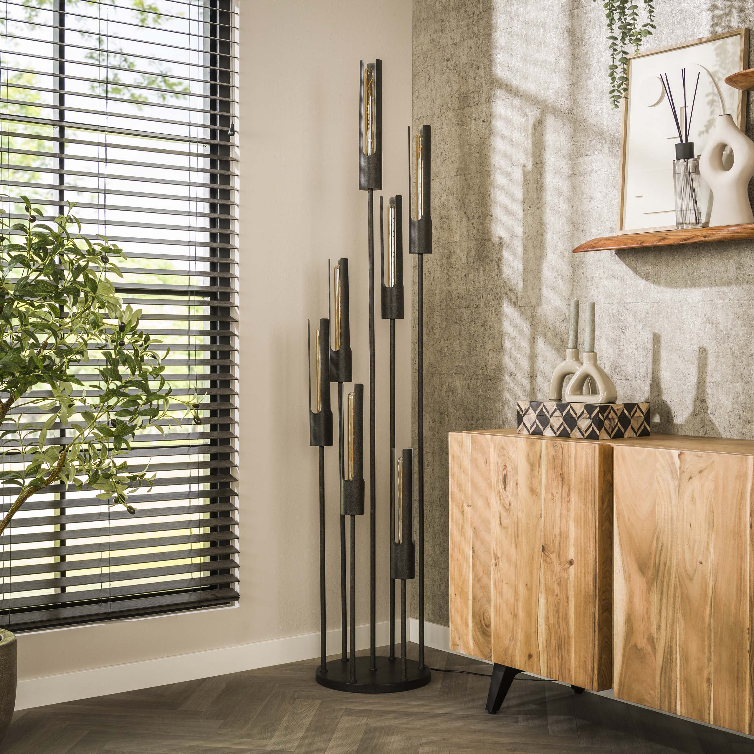 Vloerlamp Tube getrapt 7-lichts / Artic zwart – afbeelding 2