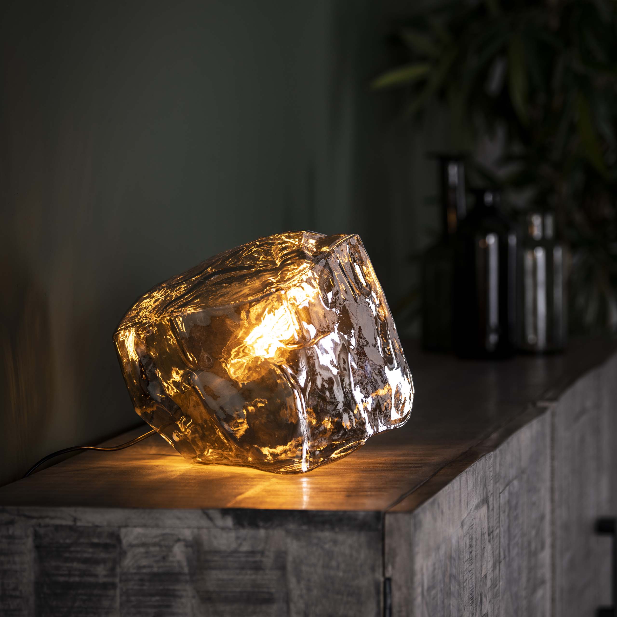 Tafellamp Rock 1-lichts / Chroom glas – afbeelding 1