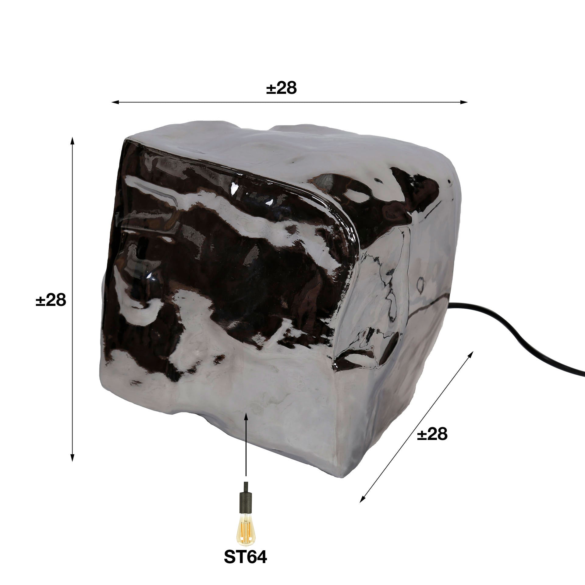 Tafellamp Rock 1-lichts / Chroom glas – afbeelding 4