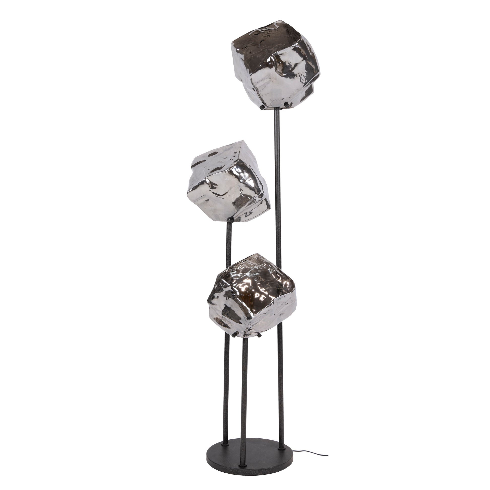 Vloerlamp Rock getrapt 3-lichts / Chroom glas – afbeelding 4