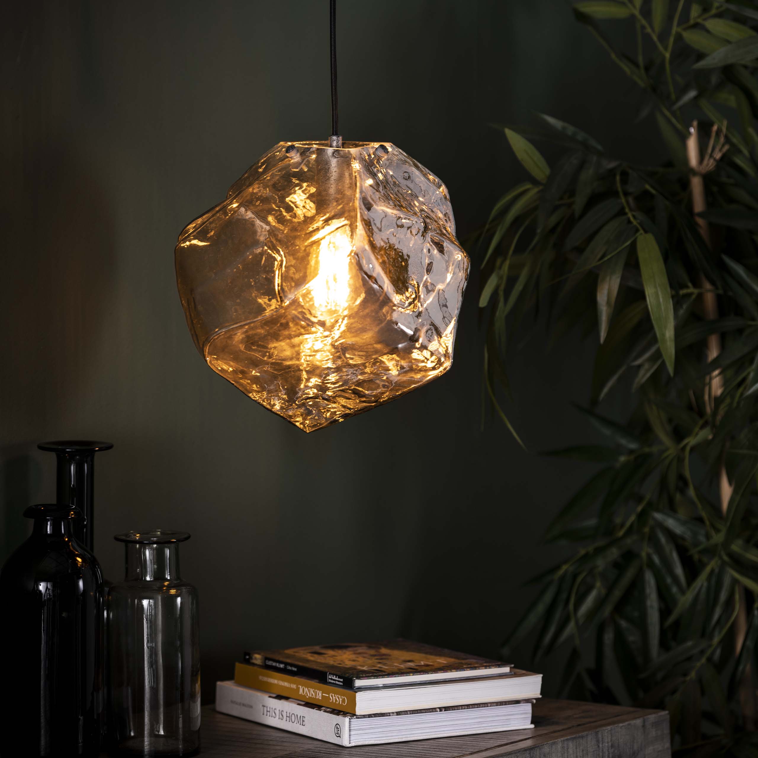 Hanglamp Rock 1-lichts / Chroom glas – afbeelding 1