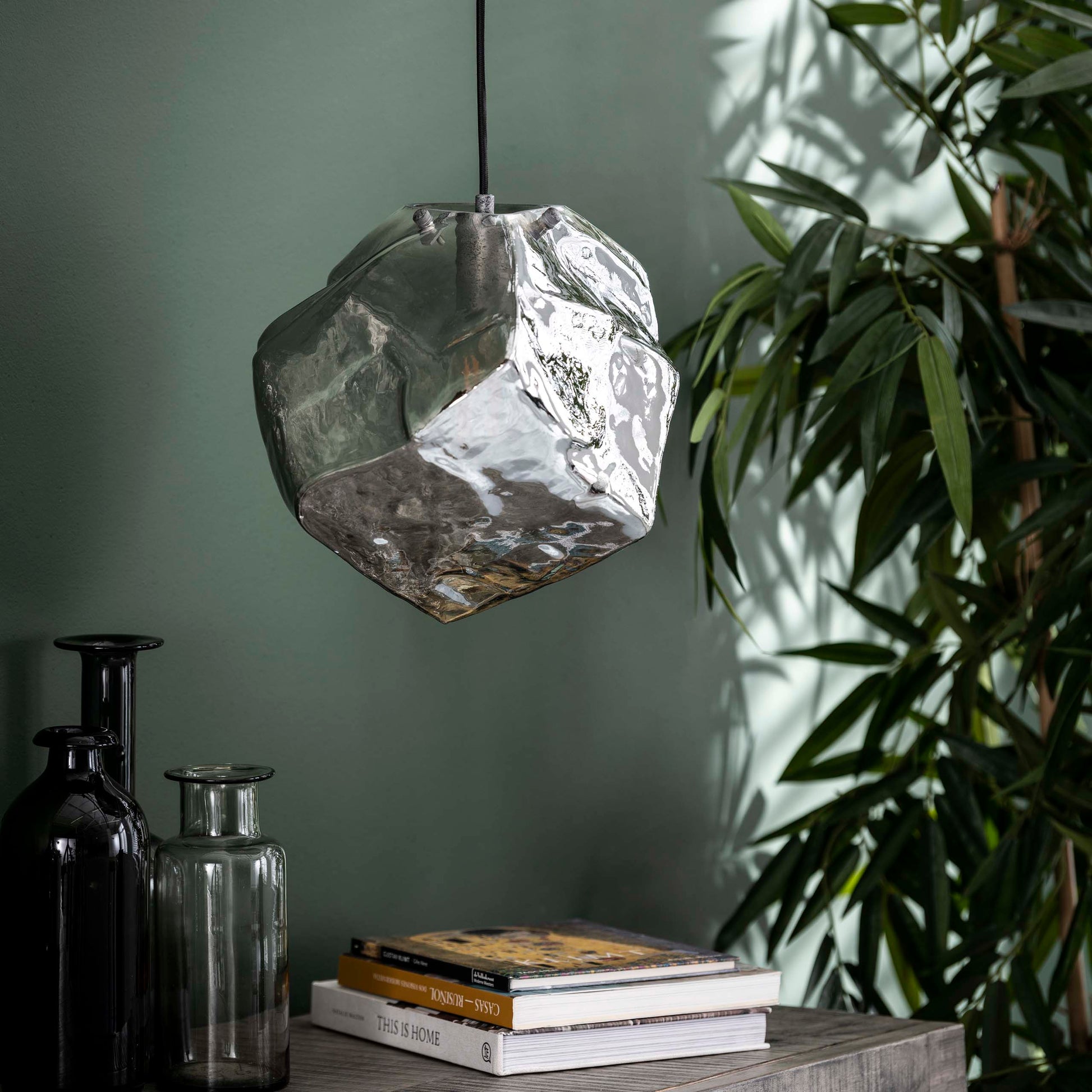 Hanglamp Rock 1-lichts / Chroom glas – afbeelding 2