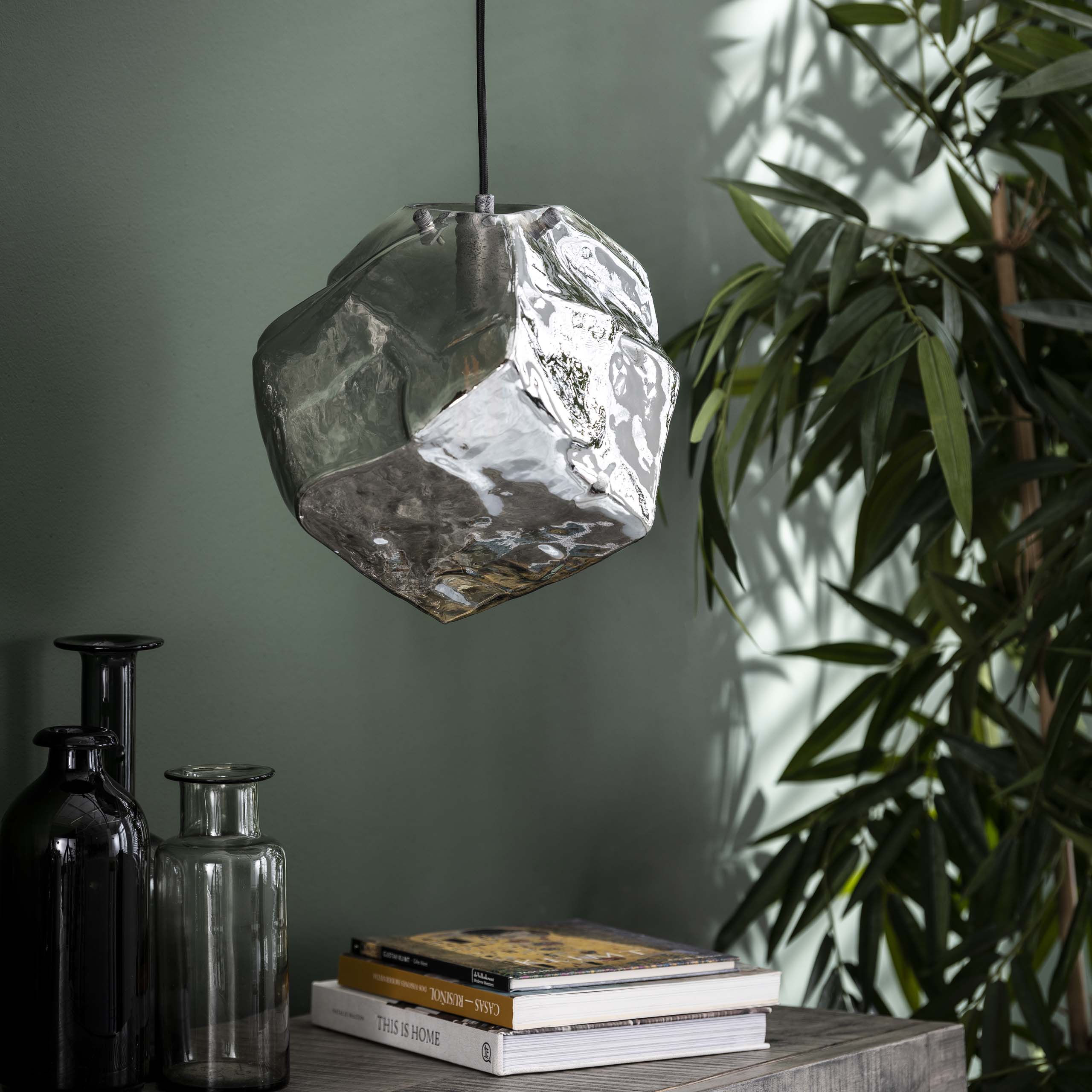 Hanglamp Rock 1-lichts / Chroom glas – afbeelding 2