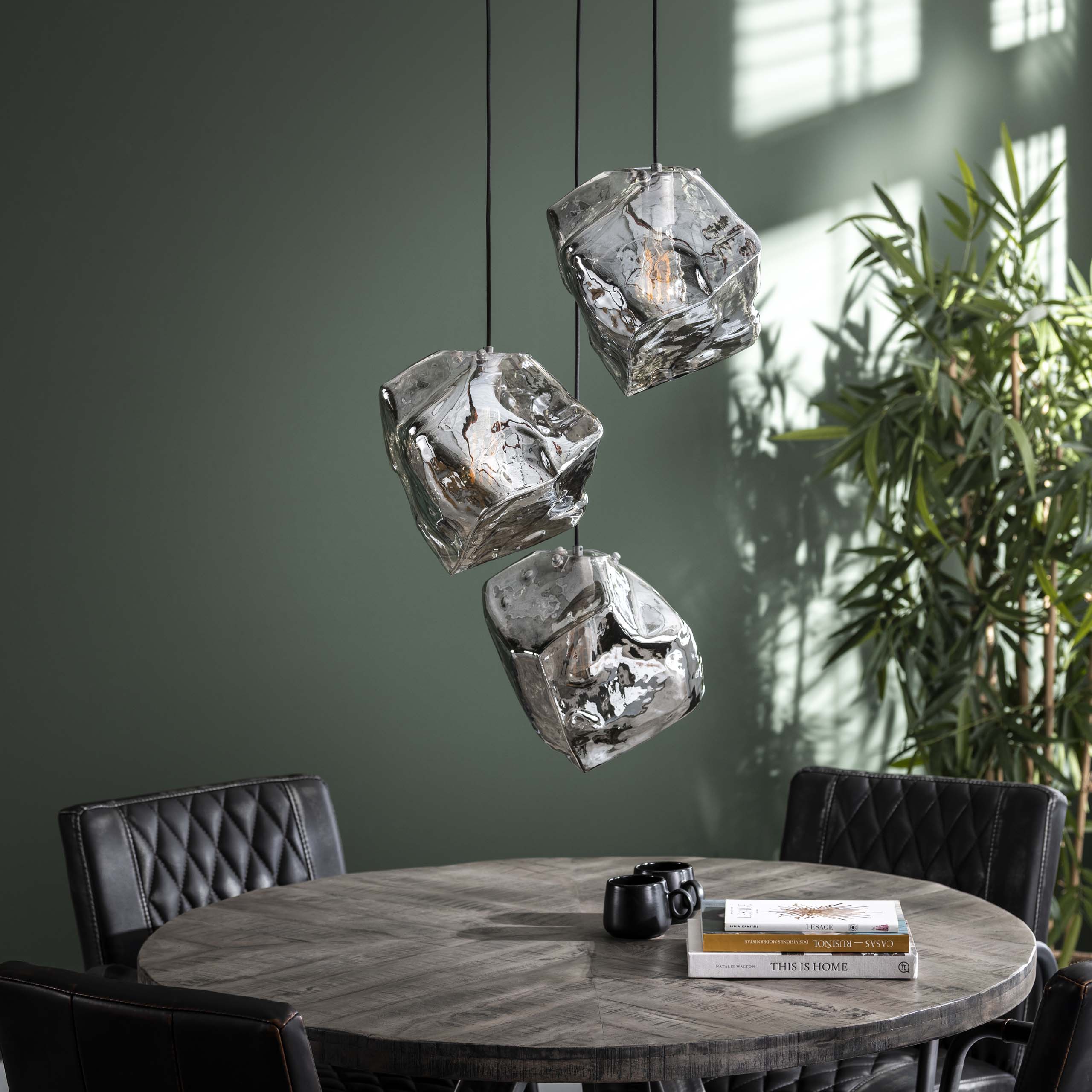 Hanglamp Rock getrapt 3-lichts / Chroom glas – afbeelding 2