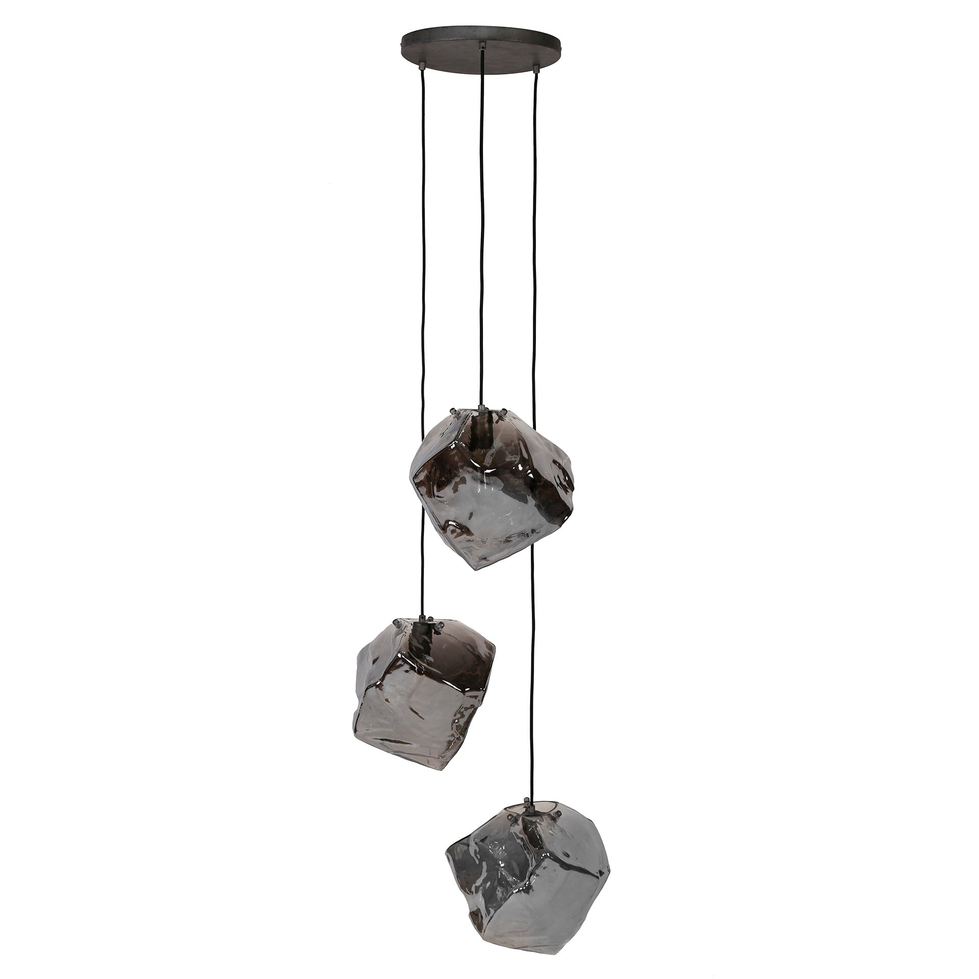 Hanglamp Rock getrapt 3-lichts / Chroom glas – afbeelding 3