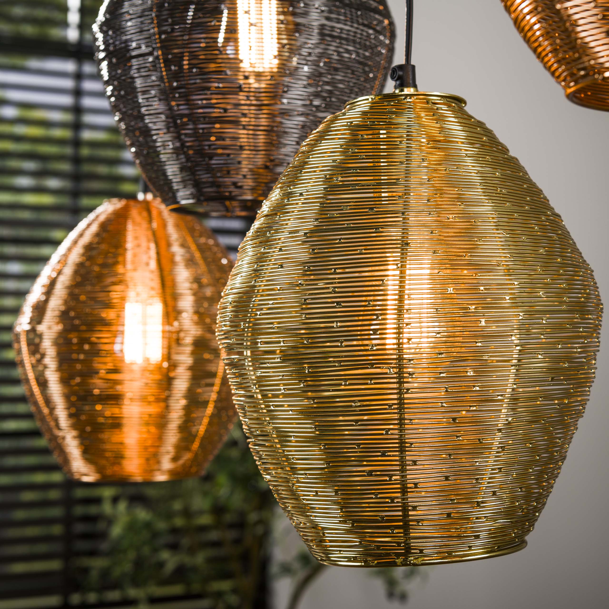 Hanglamp Web 5-lichts / Mat nikkel mix – afbeelding 3