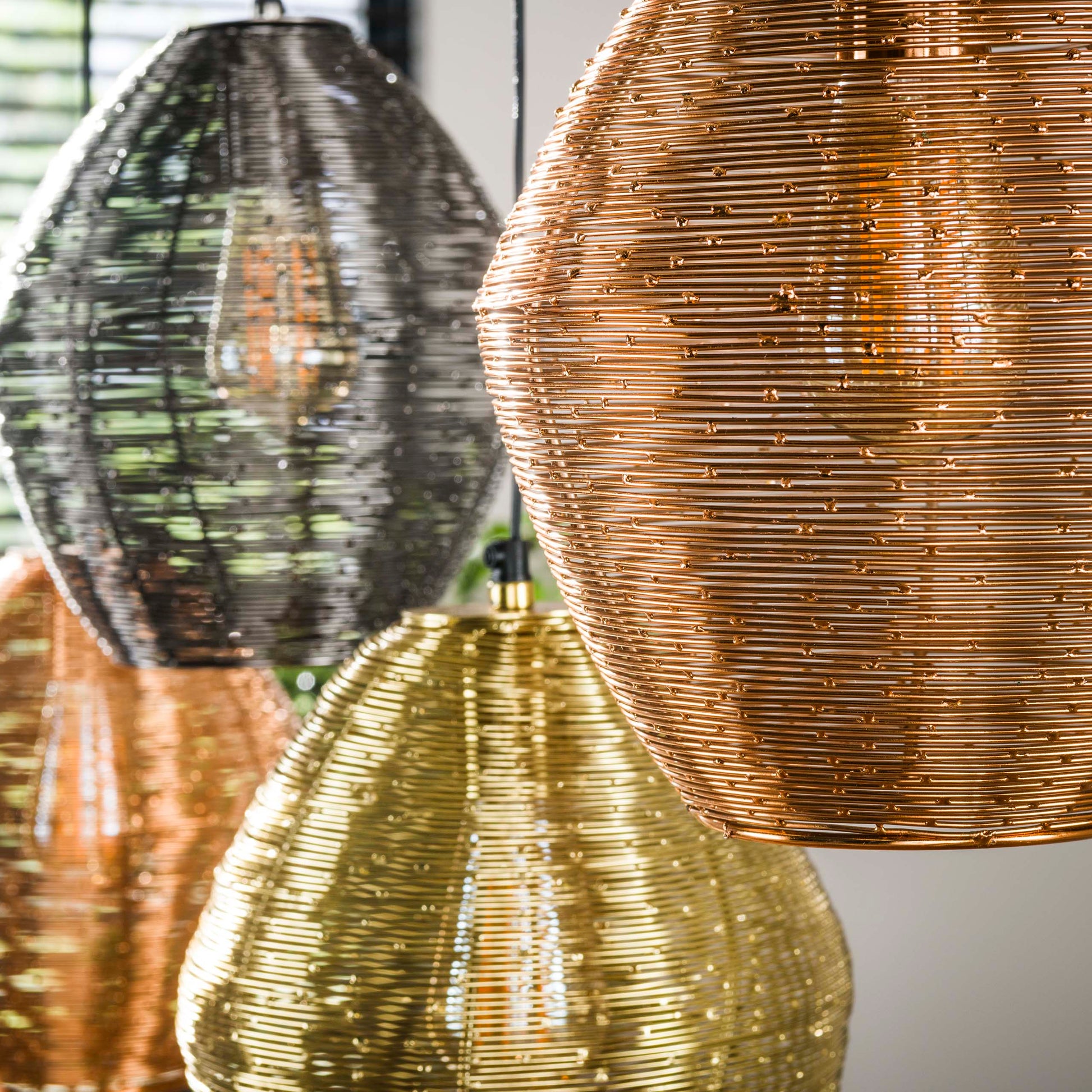 Hanglamp Web 5-lichts / Mat nikkel mix – afbeelding 4