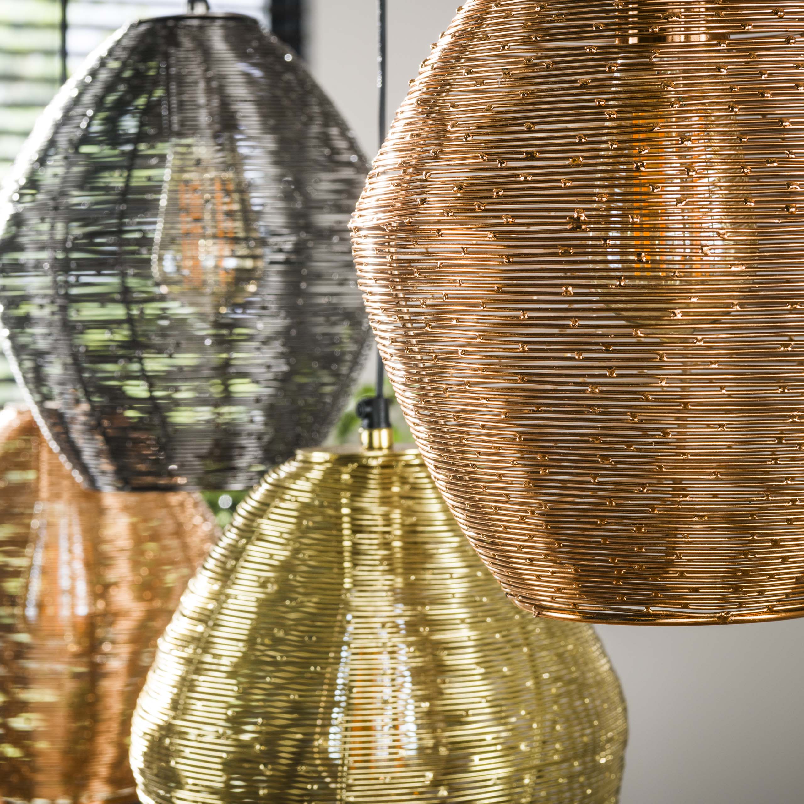 Hanglamp Web 5-lichts / Mat nikkel mix – afbeelding 4