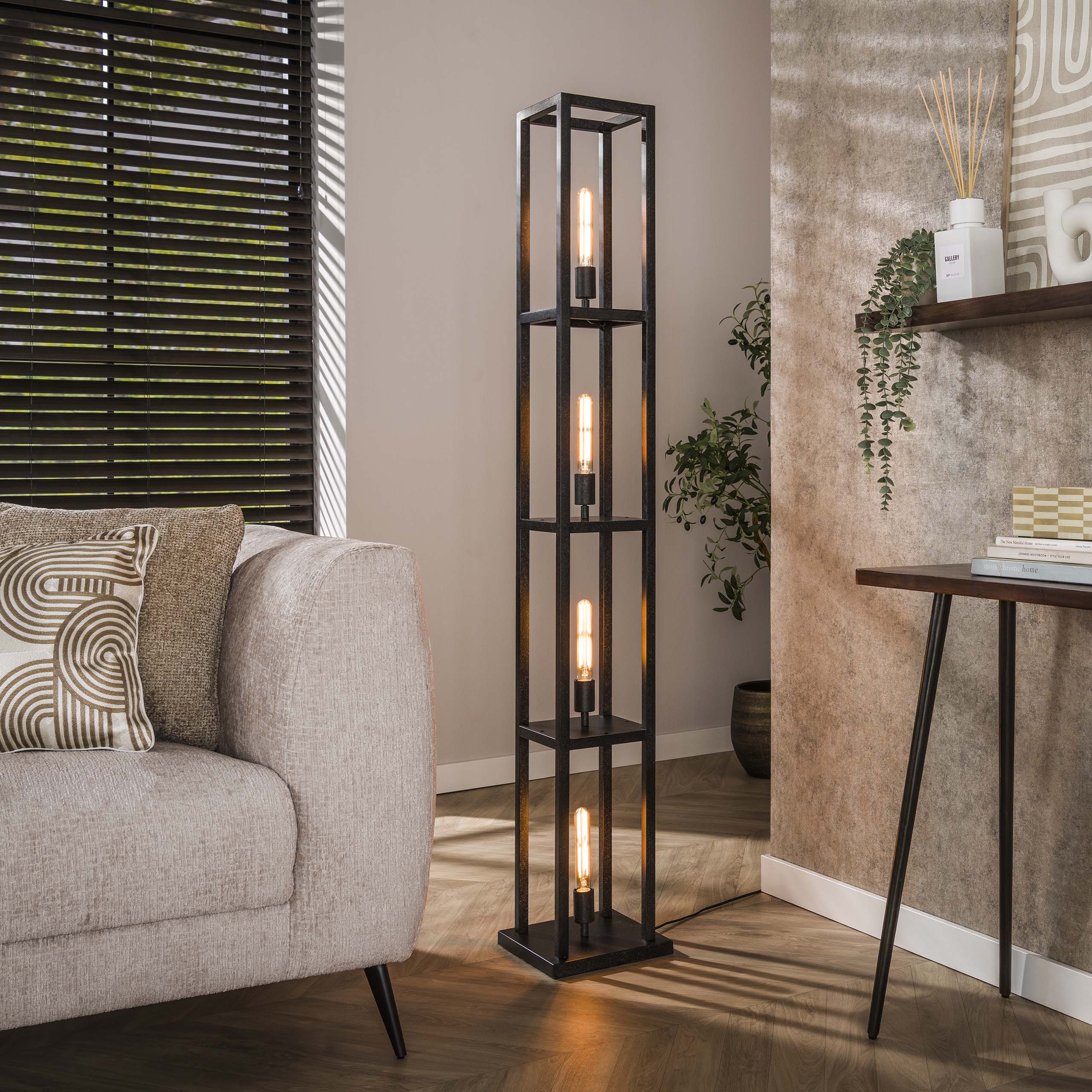 Vloerlamp Quadra 4-lichts / Artic zwart – afbeelding 1