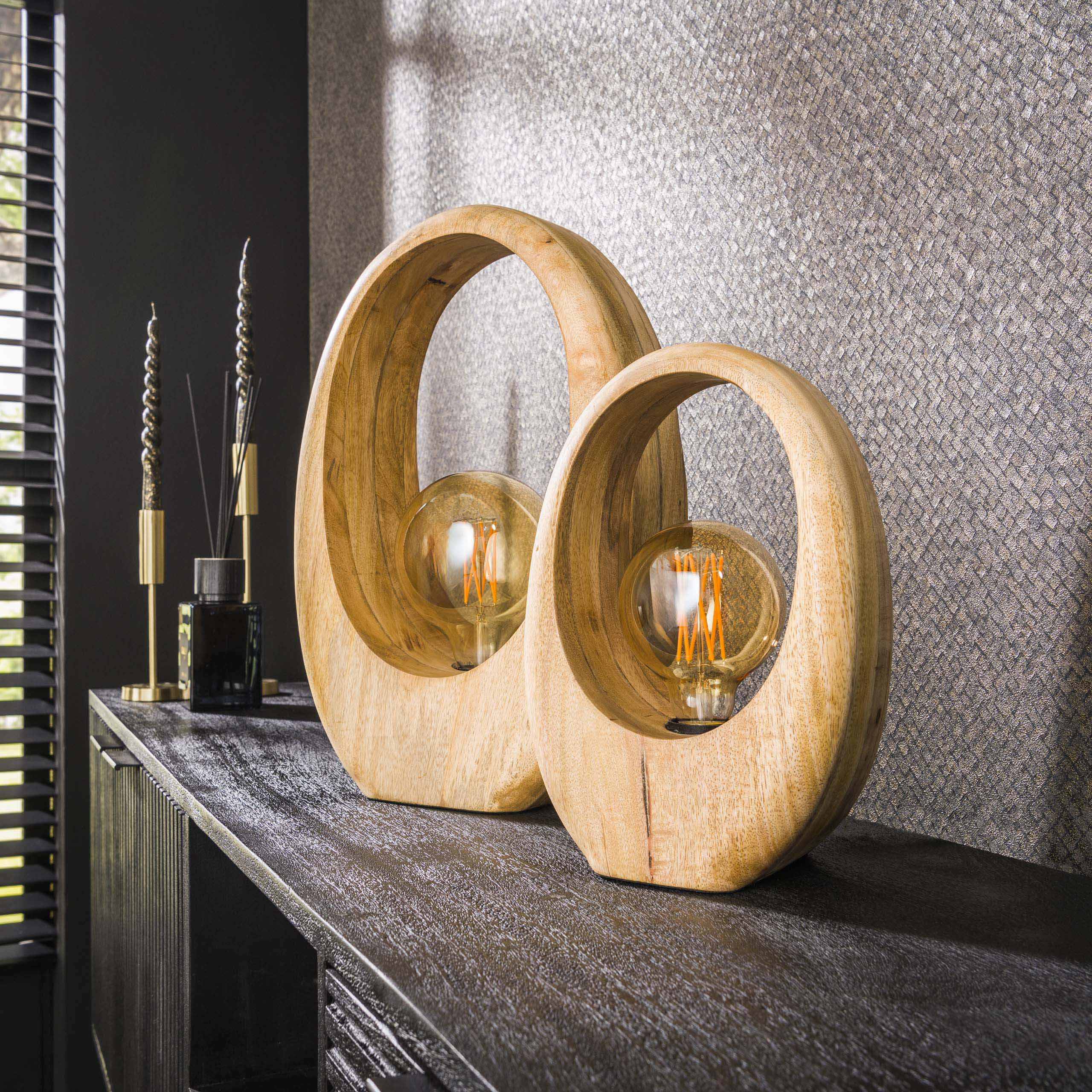 Tafellamp Arch Wood 1-lichts / Massief mango – afbeelding 4