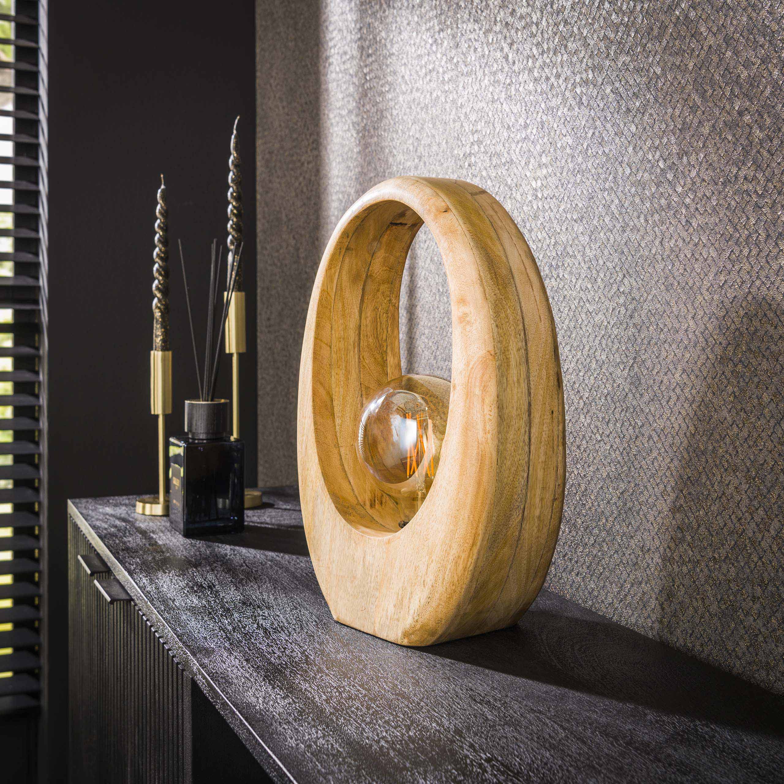 Tafellamp Arch Wood L 1-lichts / Massief mango – afbeelding 2