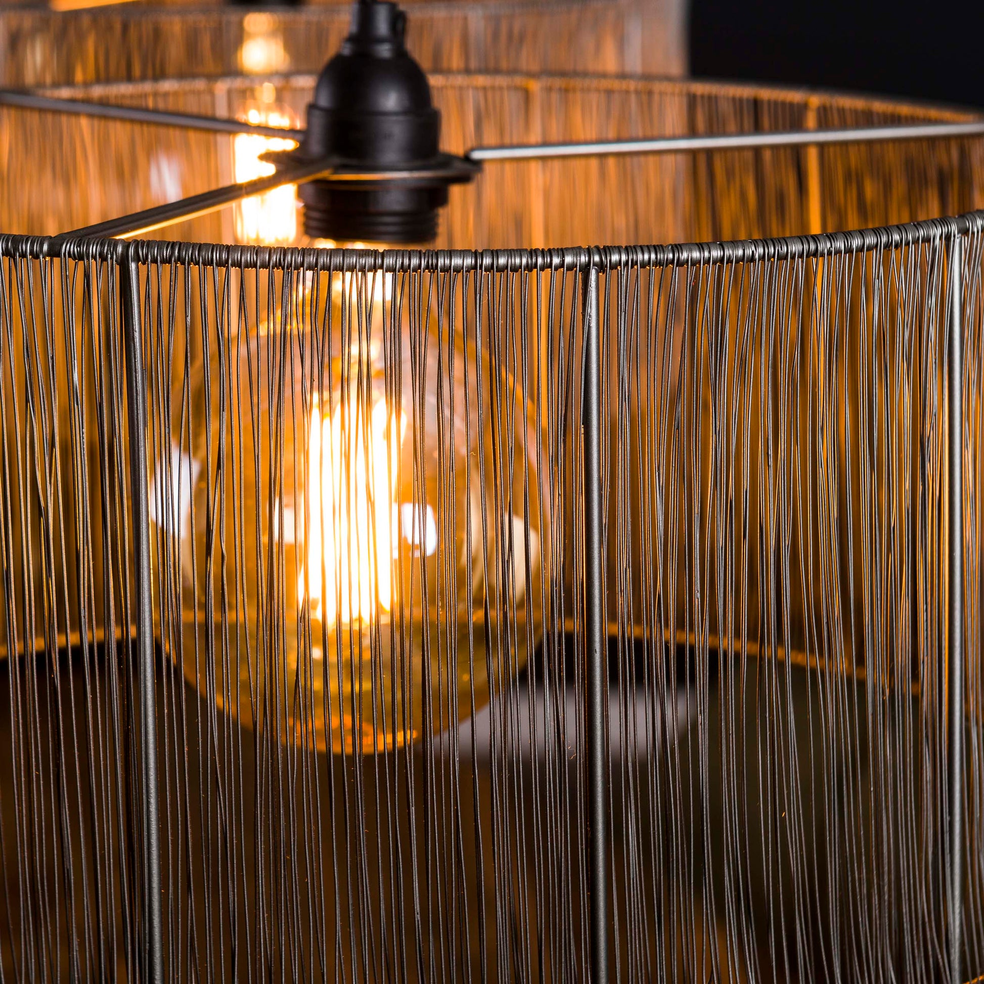 Hanglamp Stringshade 2-lichts / Zwart nikkel – afbeelding 3