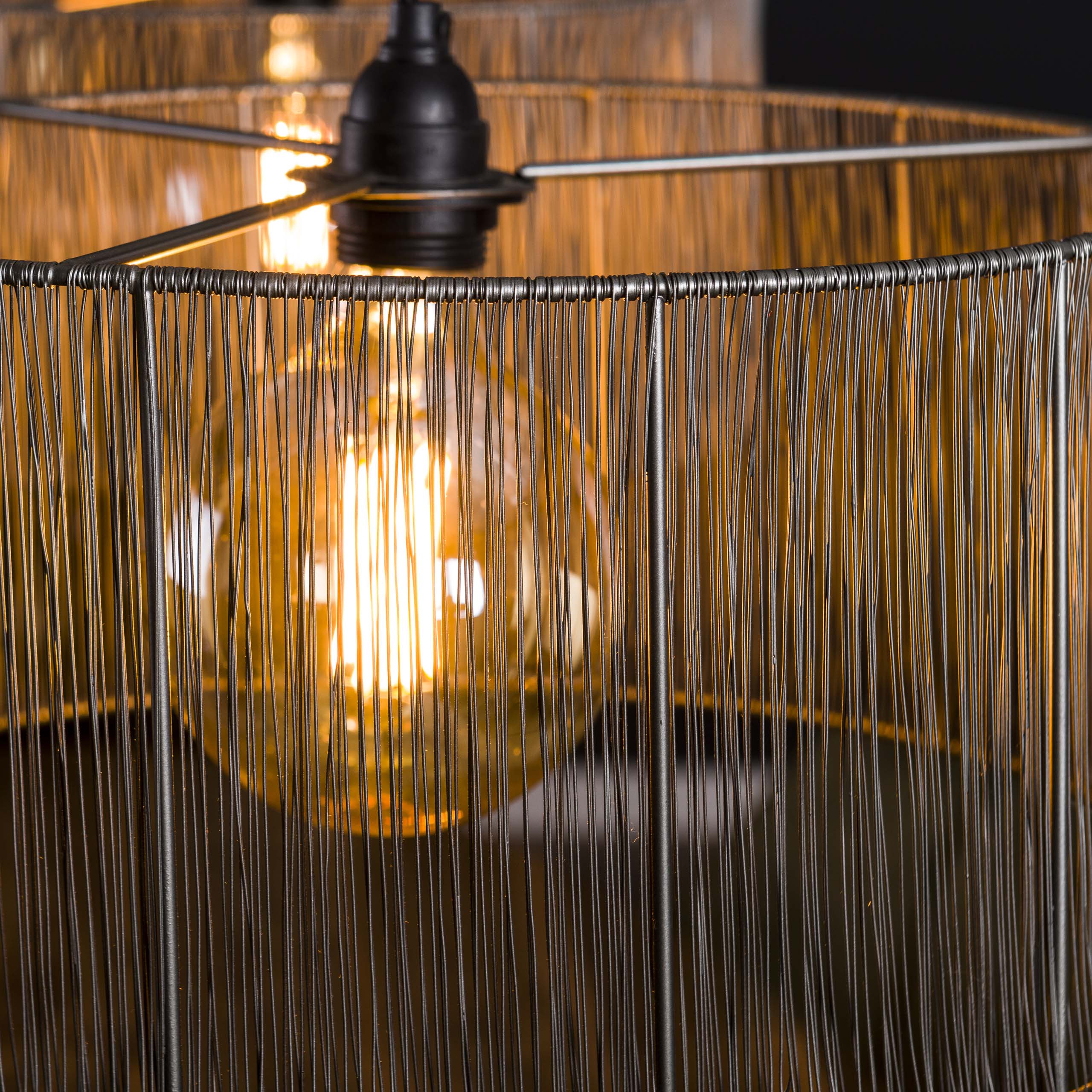 Hanglamp Stringshade 2-lichts / Zwart nikkel – afbeelding 3