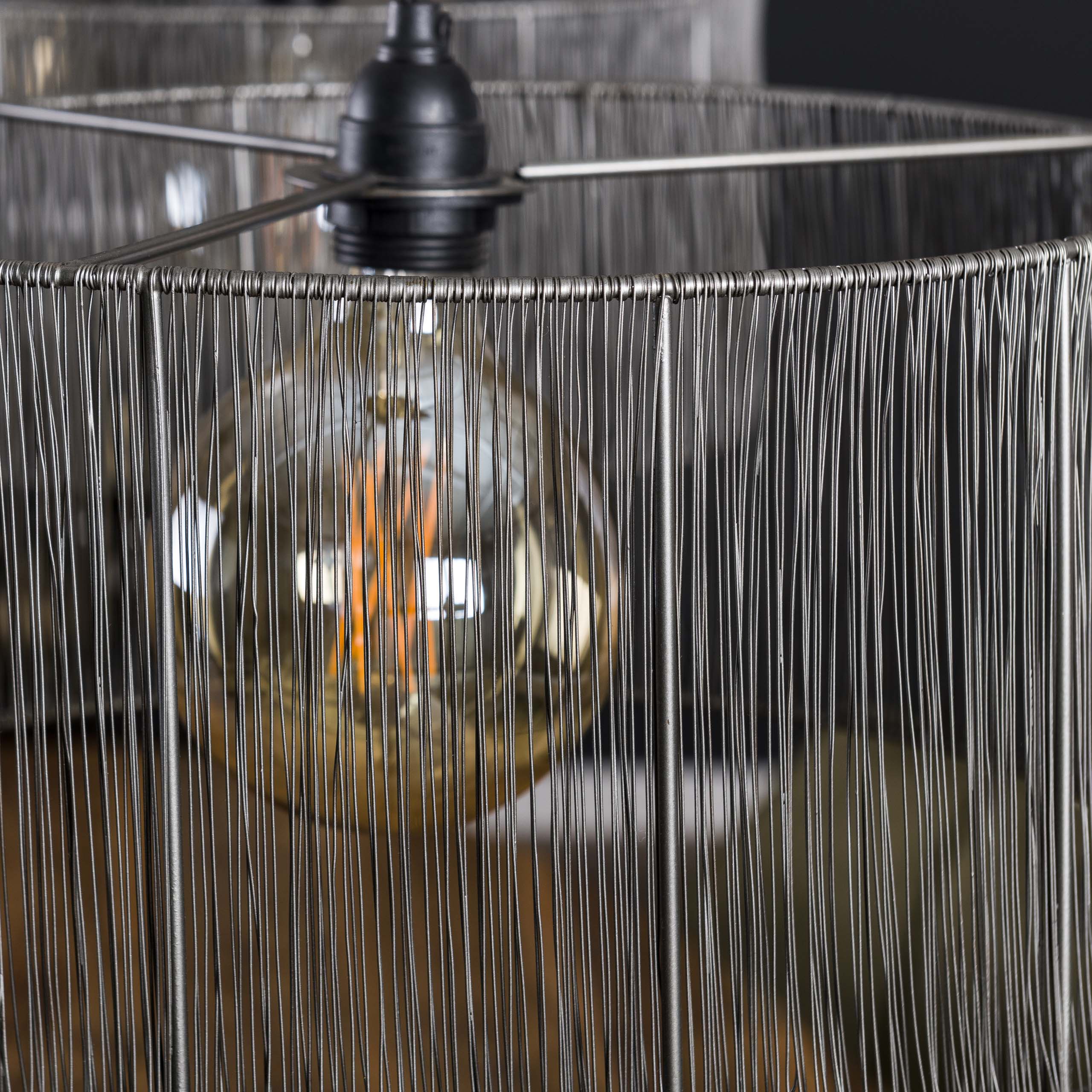Hanglamp Stringshade 2-lichts / Zwart nikkel – afbeelding 4