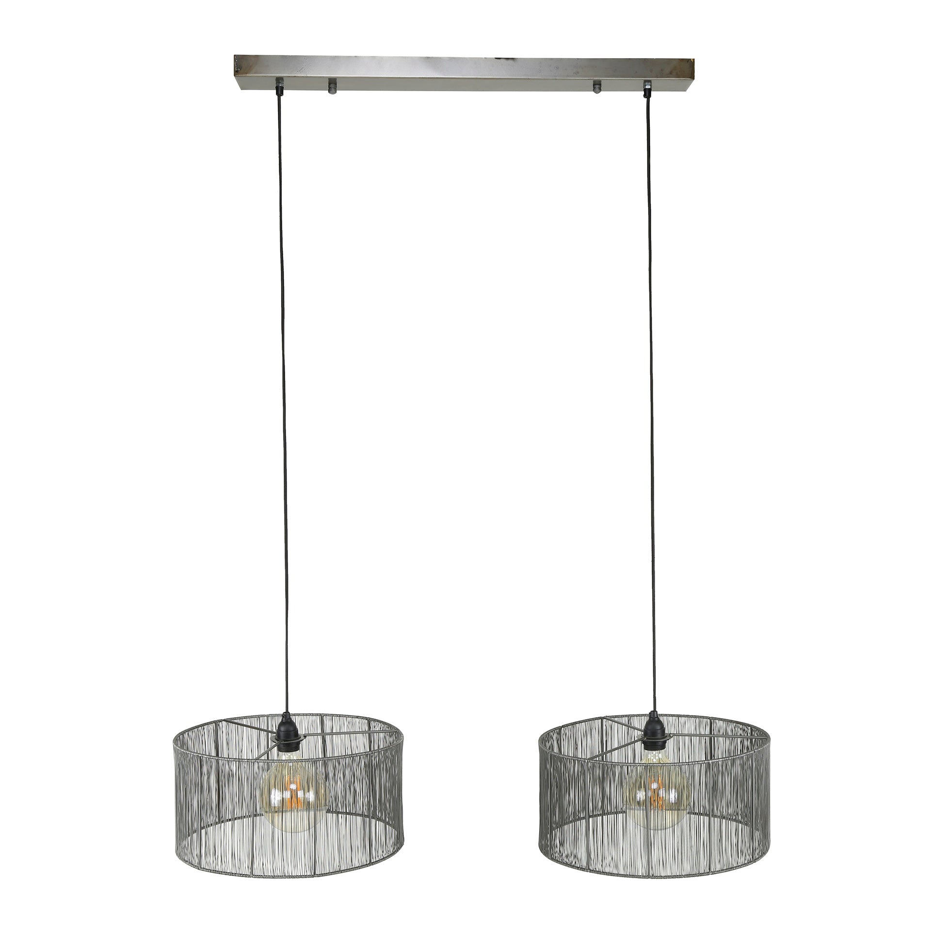 Hanglamp Stringshade 2-lichts / Zwart nikkel – afbeelding 5