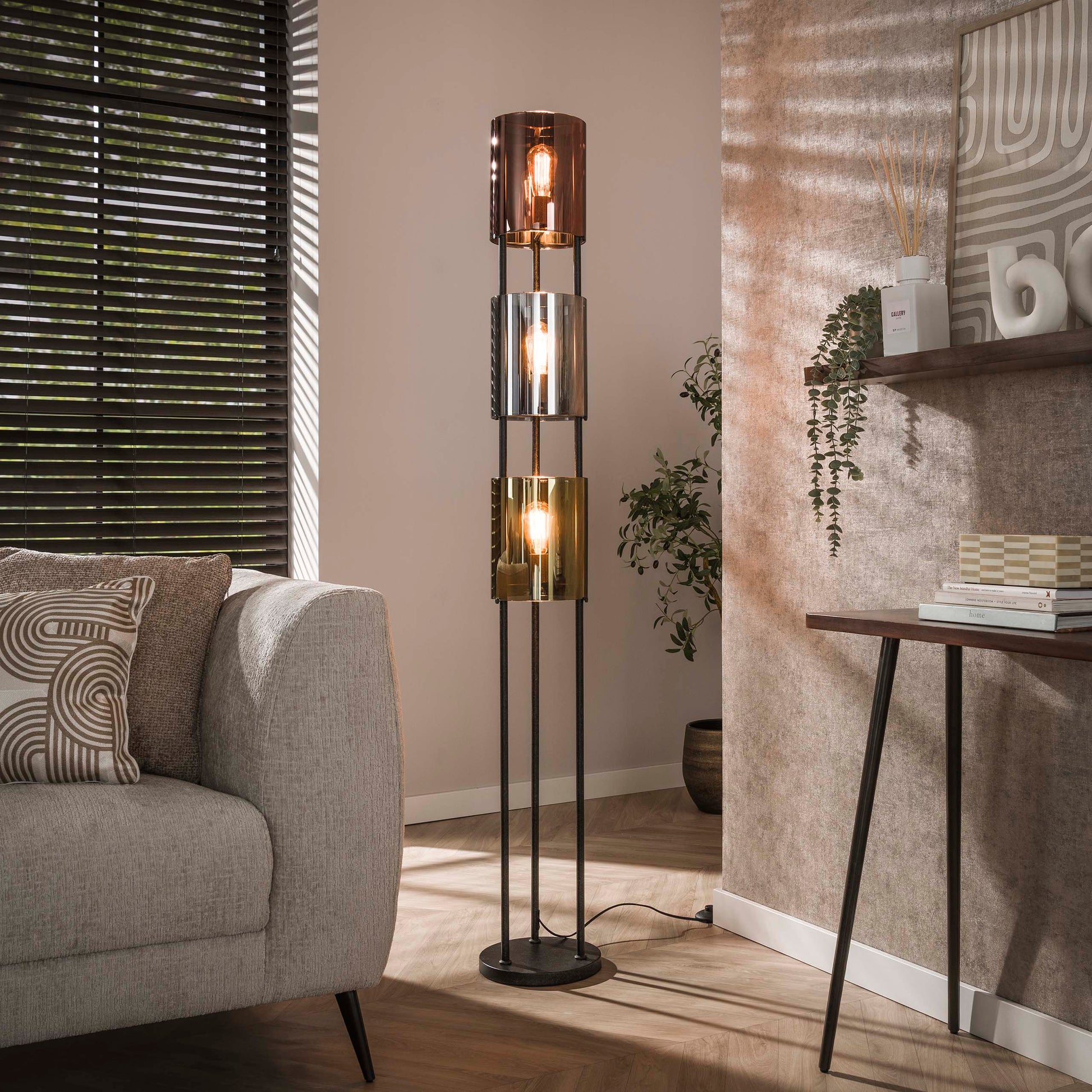 Vloerlamp Lucente Tricolore 3-lichts / Artic zwart – afbeelding 1