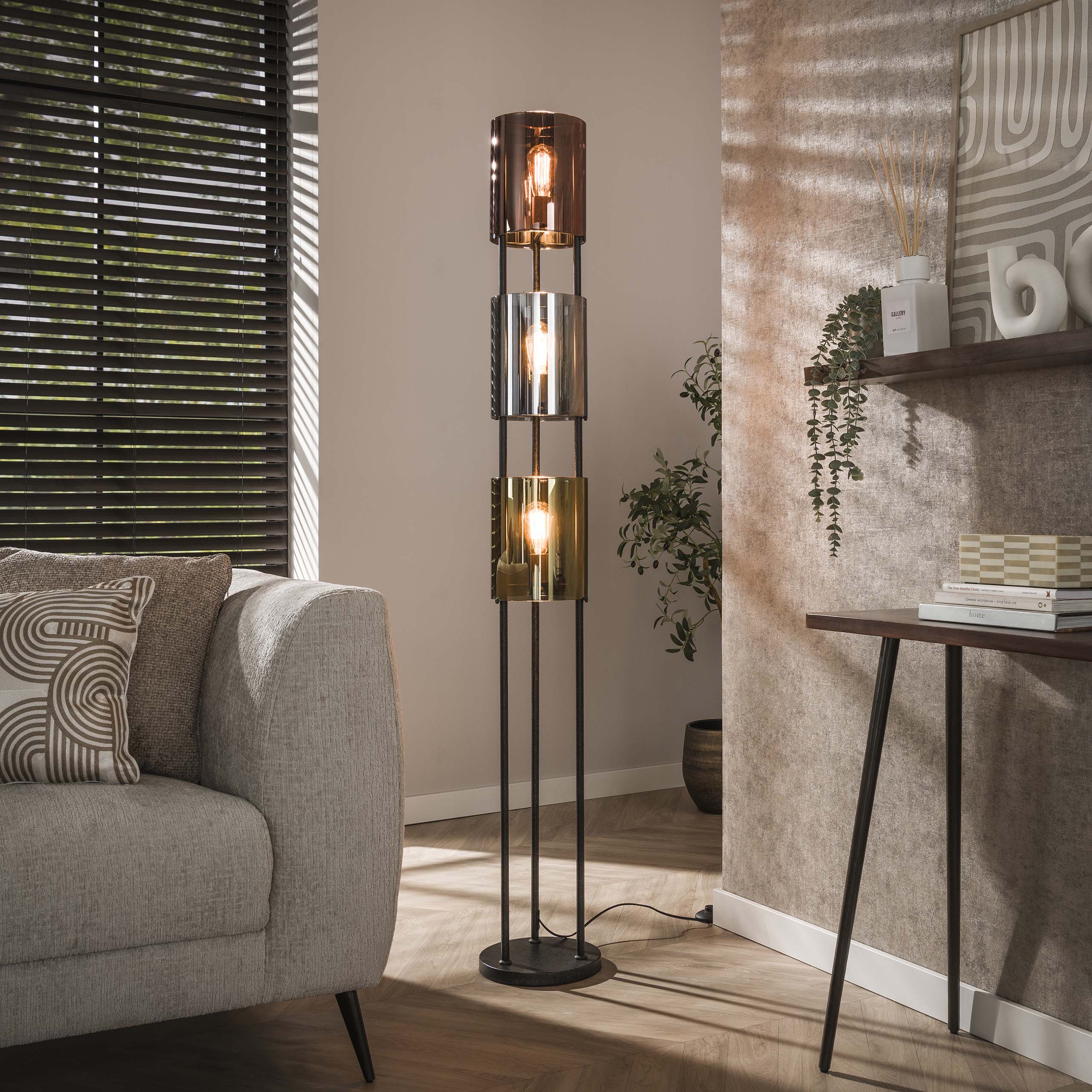 Vloerlamp Lucente Tricolore 3-lichts / Artic zwart – afbeelding 1