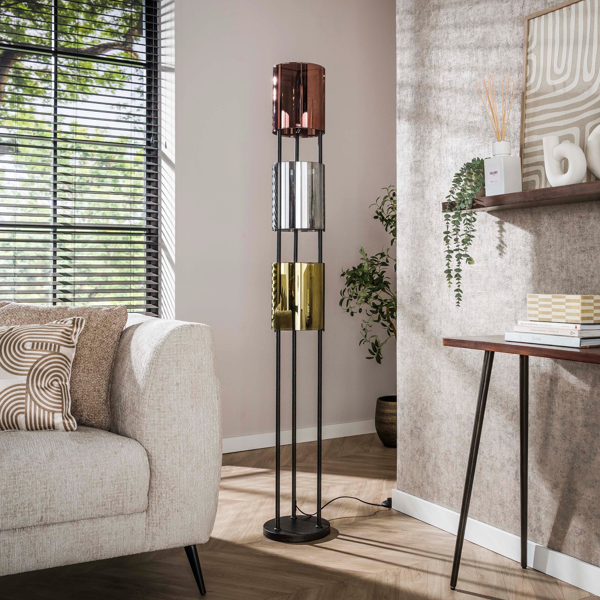 Vloerlamp Lucente Tricolore 3-lichts / Artic zwart – afbeelding 2