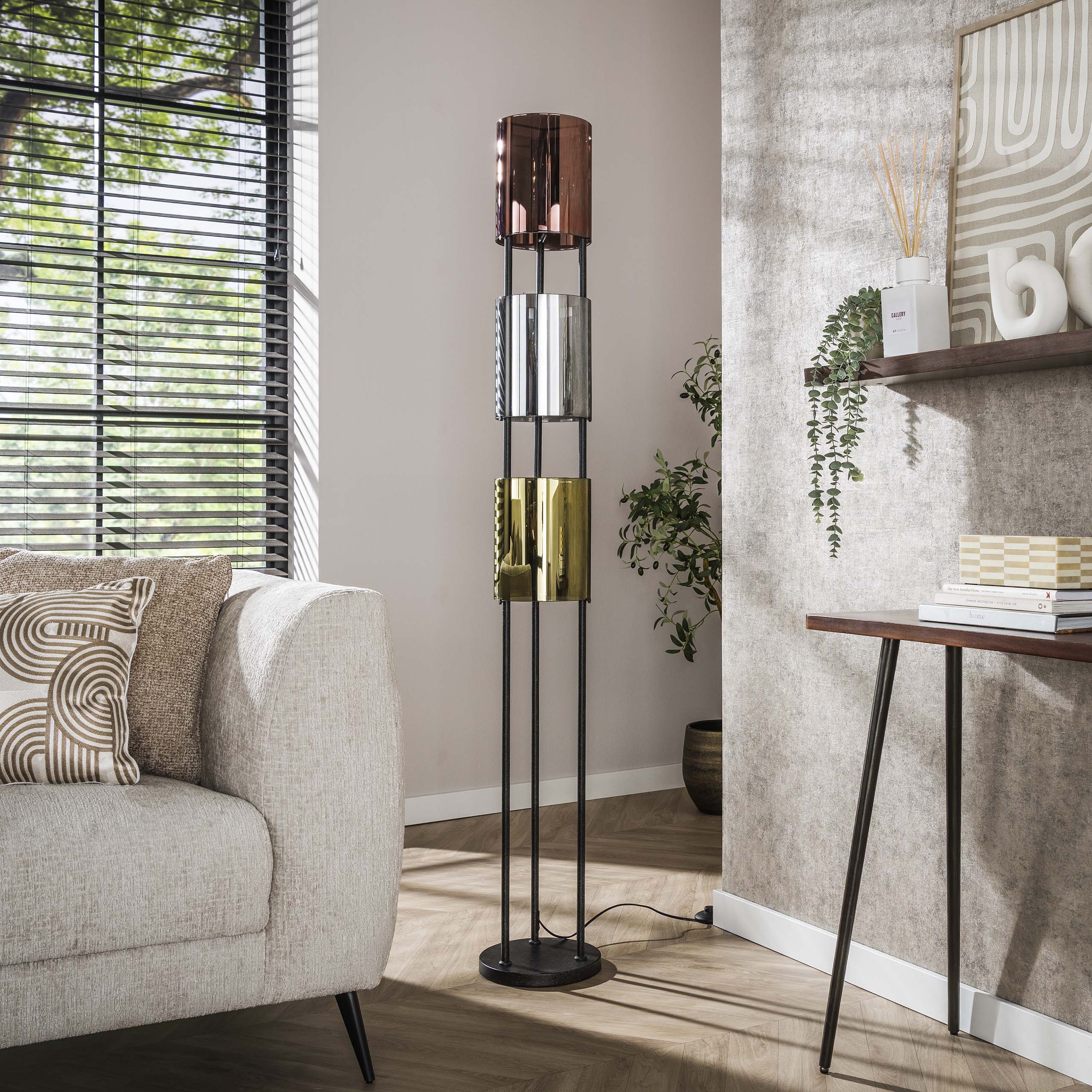 Vloerlamp Lucente Tricolore 3-lichts / Artic zwart – afbeelding 2