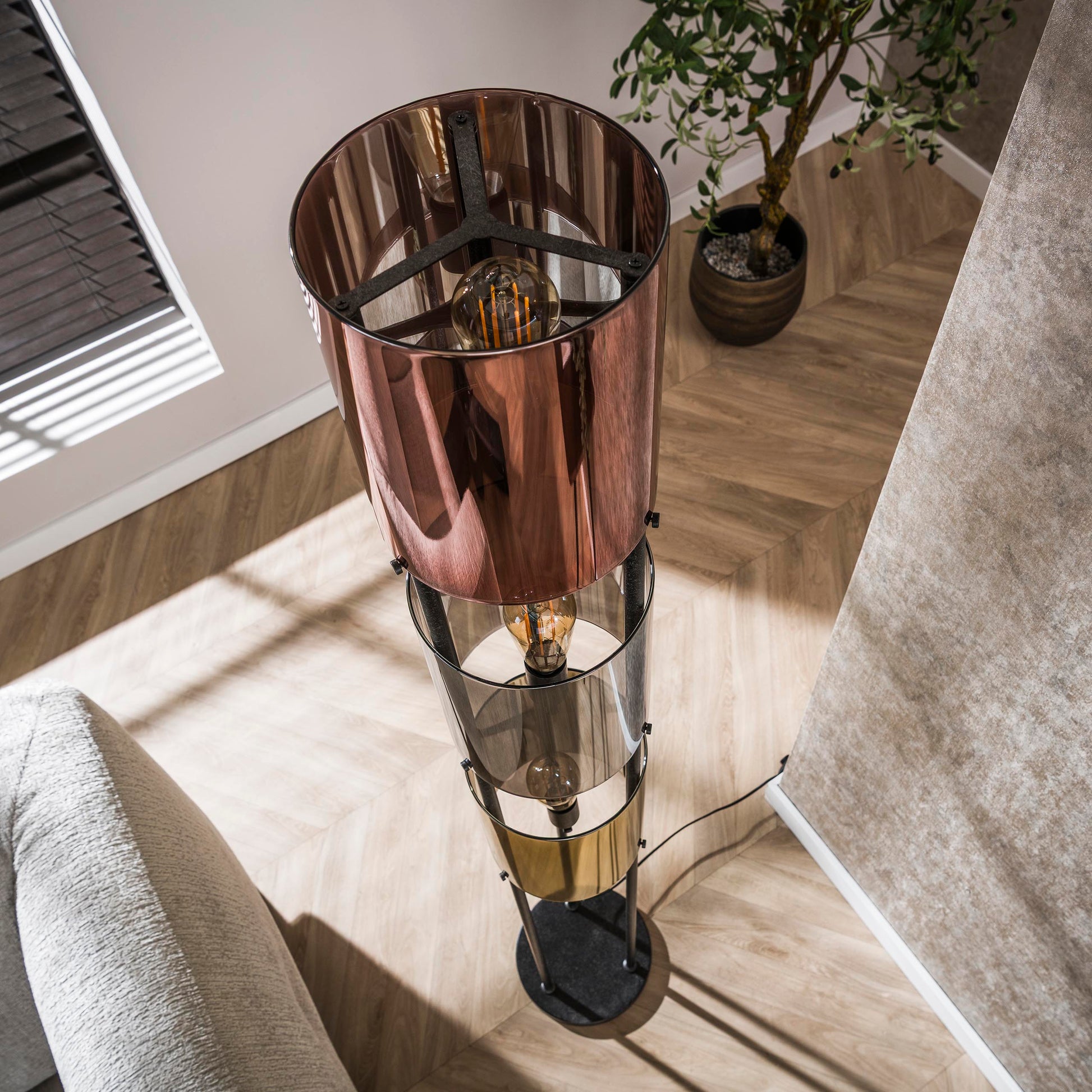 Vloerlamp Lucente Tricolore 3-lichts / Artic zwart – afbeelding 3