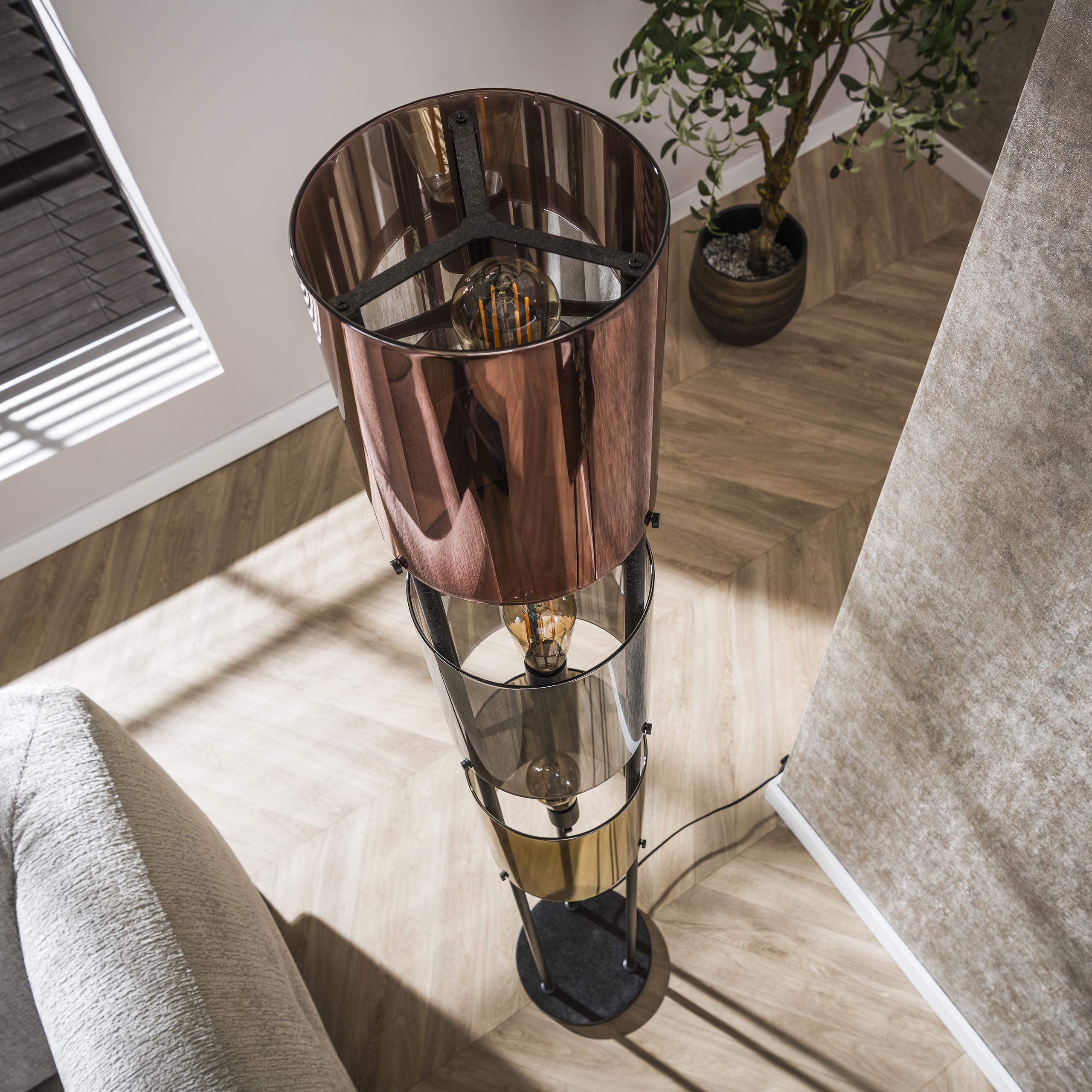 Vloerlamp Lucente Tricolore 3-lichts / Artic zwart – afbeelding 3