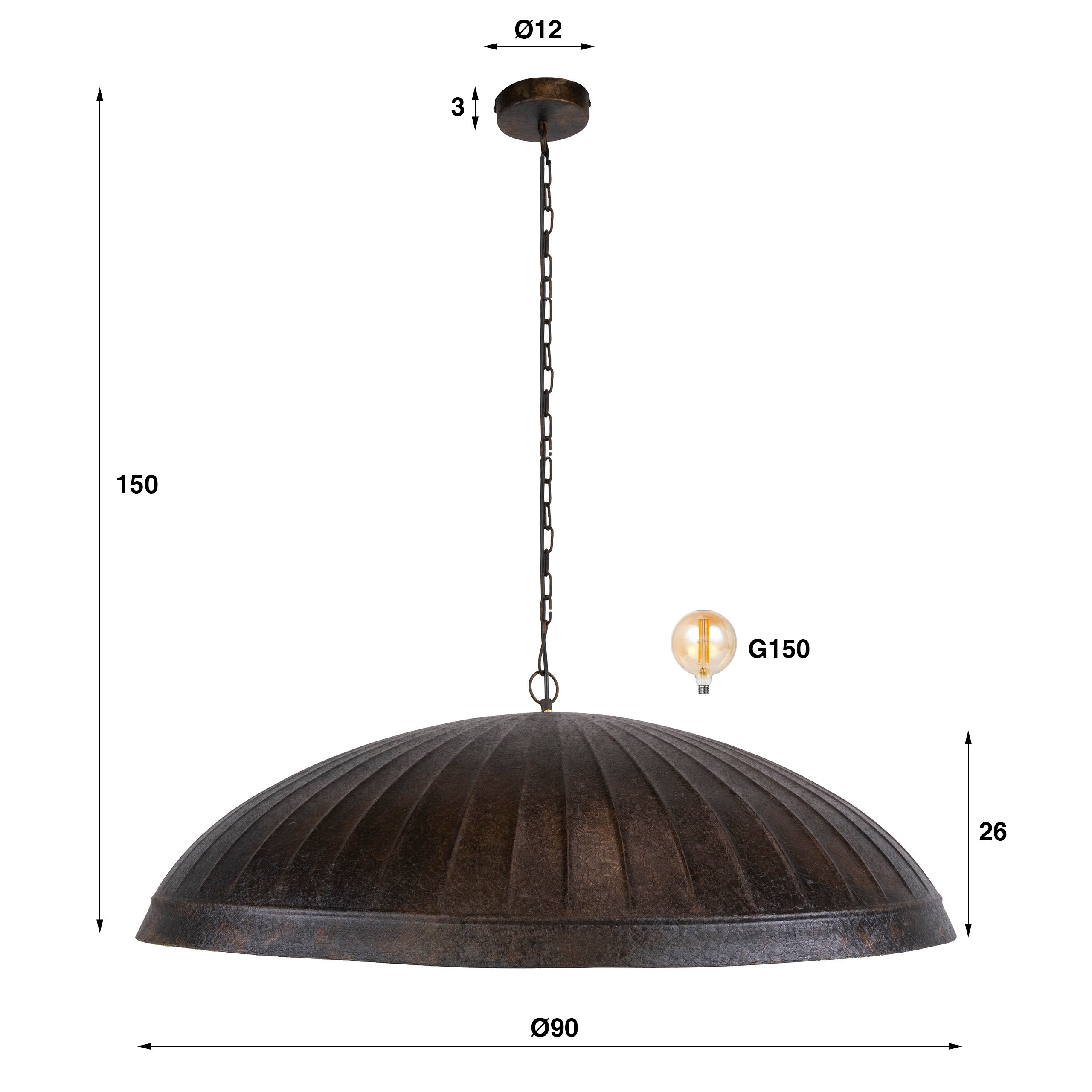 Hanglamp Guard 1-lichts Ø90cm / Smoked brown – afbeelding 8