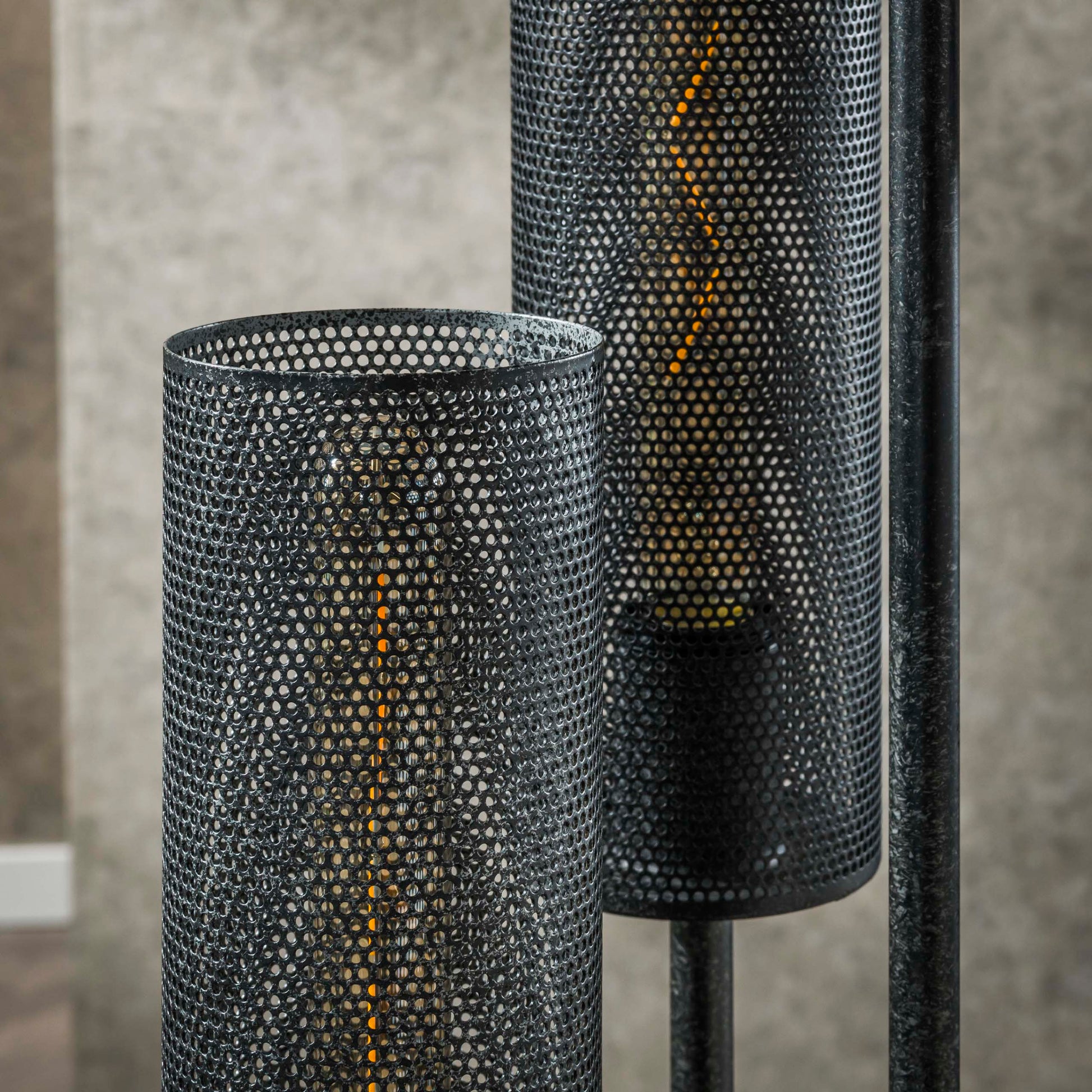 Vloerlamp Tube Mesh getrapt 5-lichts / Artic zwart – afbeelding 3