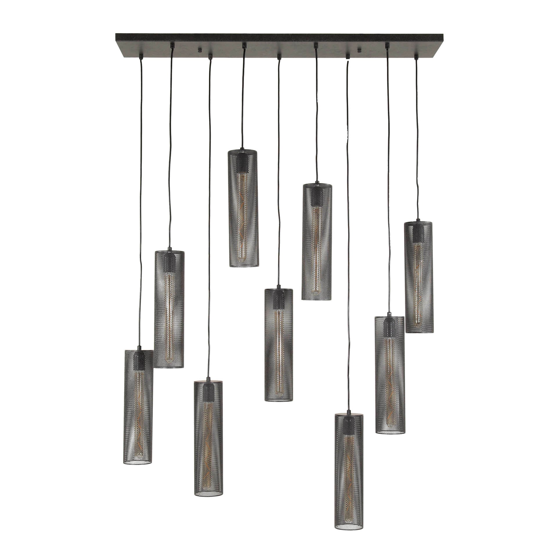 Hanglamp Tube Mesh 5+4-lichts / Artic zwart – afbeelding 4