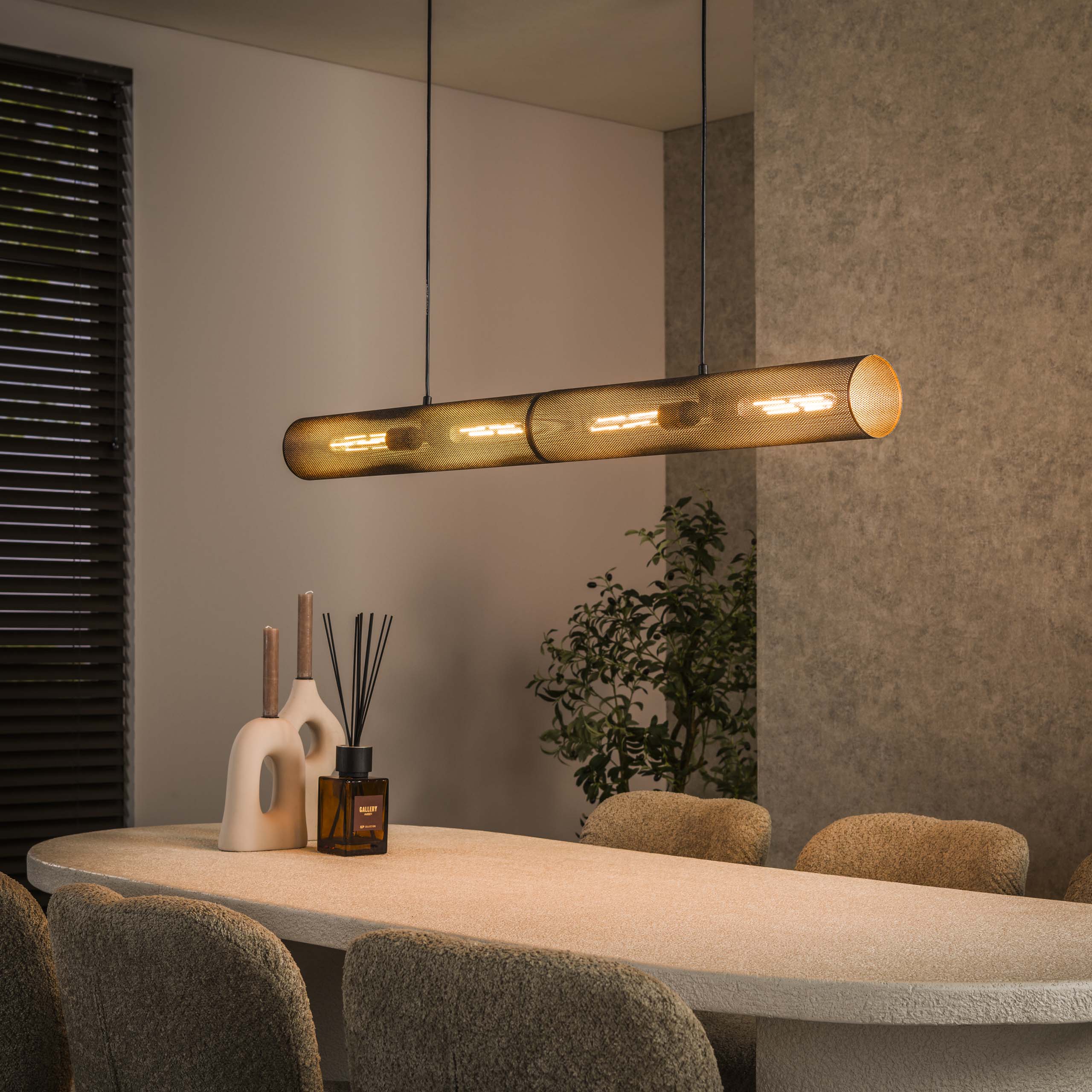 Hanglamp Tube Mesh 4-lichts 120cm / Artic zwart – afbeelding 1