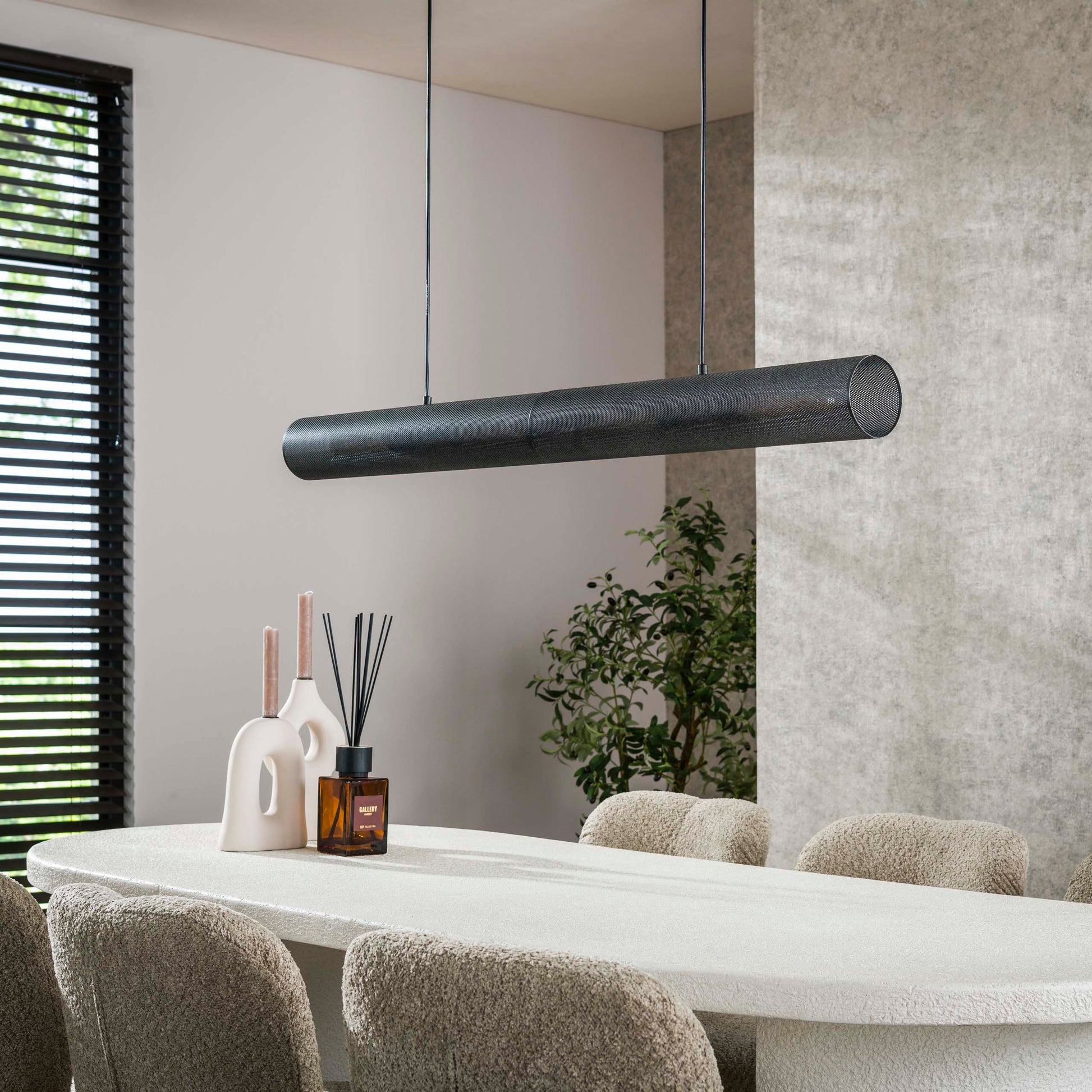 Hanglamp Tube Mesh 4-lichts 120cm / Artic zwart – afbeelding 2