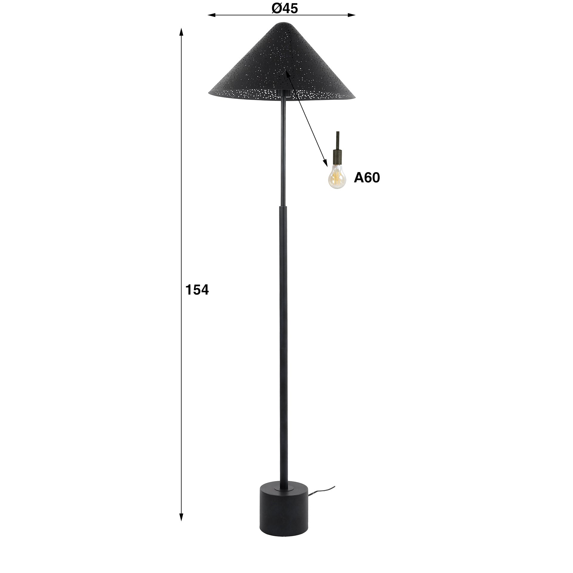 Vloerlamp Kosmos 1-lichts / Charcoal – afbeelding 4