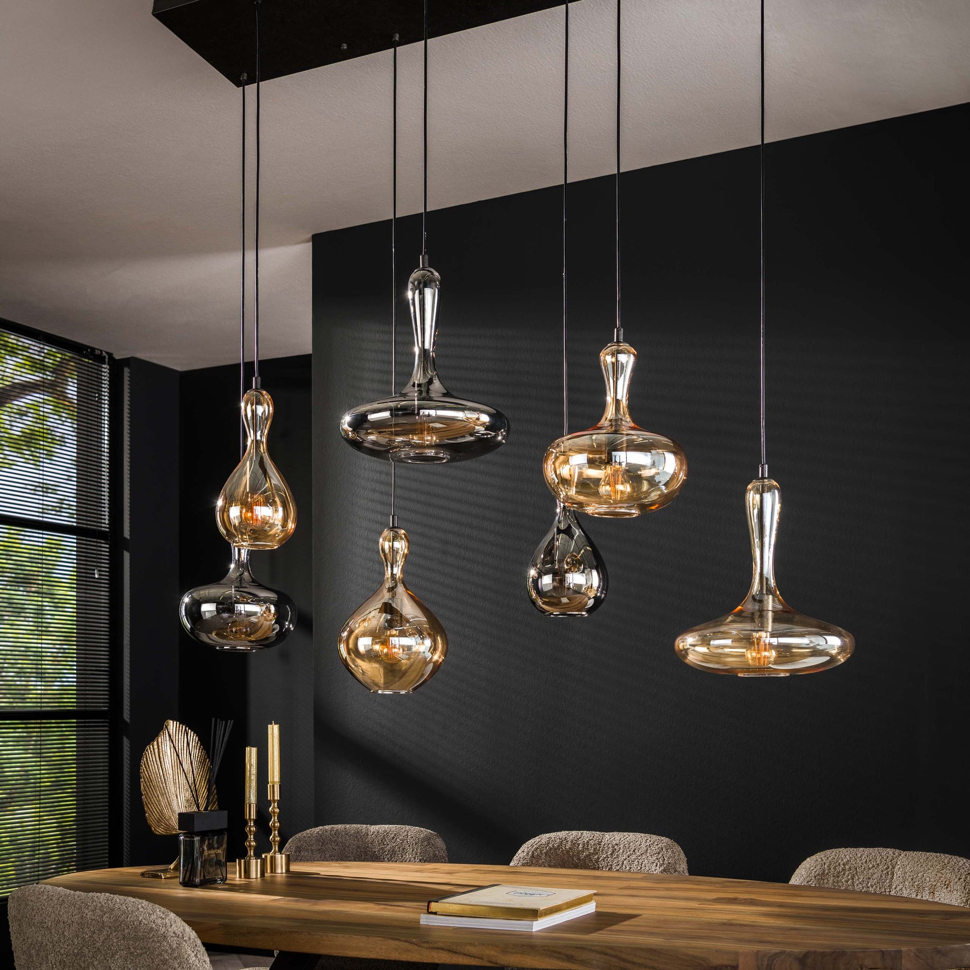 Hanglamp Karaf 4+3-lichts / Artic zwart – afbeelding 2