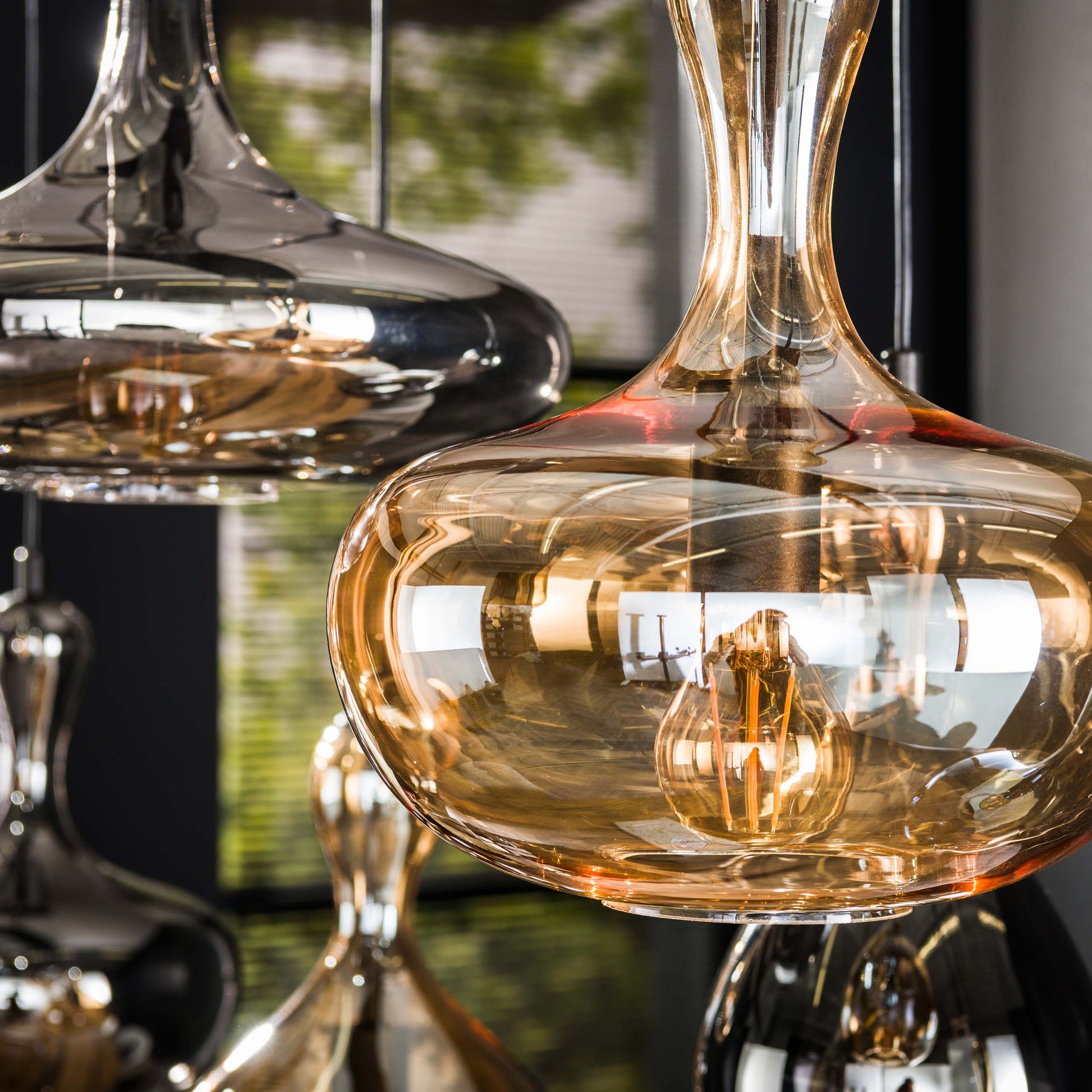 Hanglamp Karaf 4+3-lichts / Artic zwart – afbeelding 3
