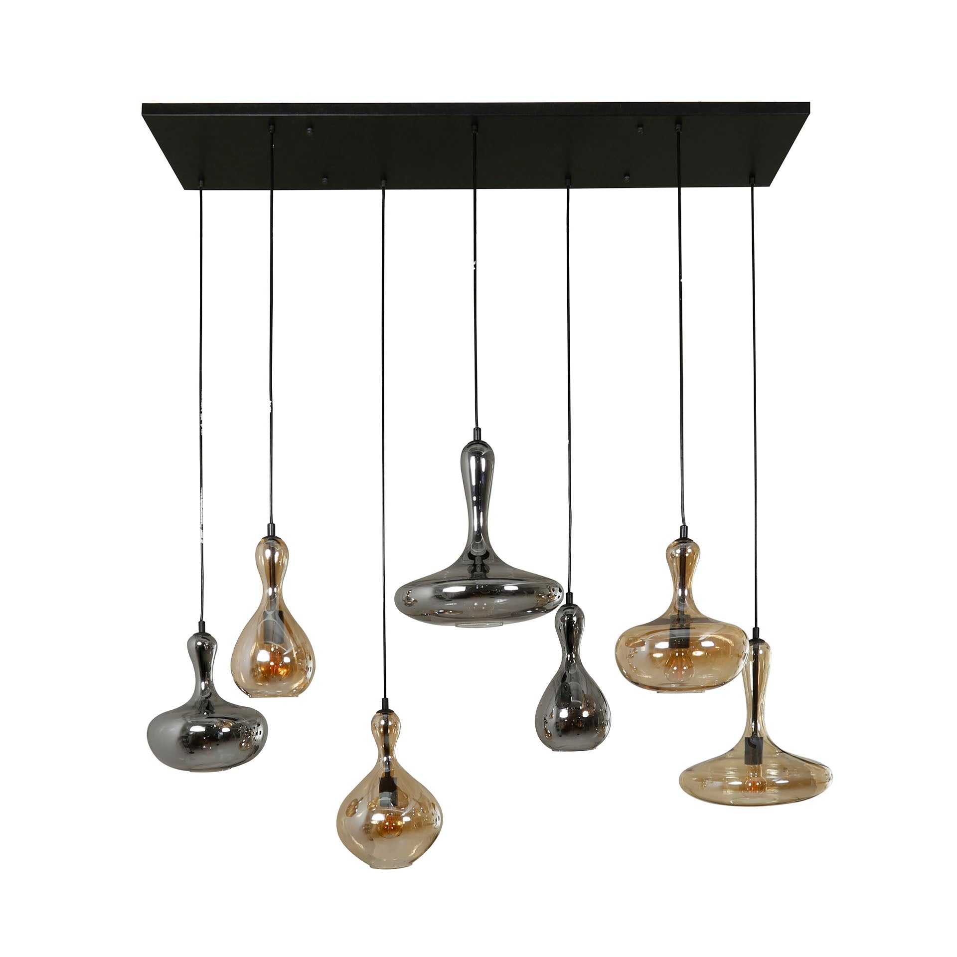Hanglamp Karaf 4+3-lichts / Artic zwart – afbeelding 4
