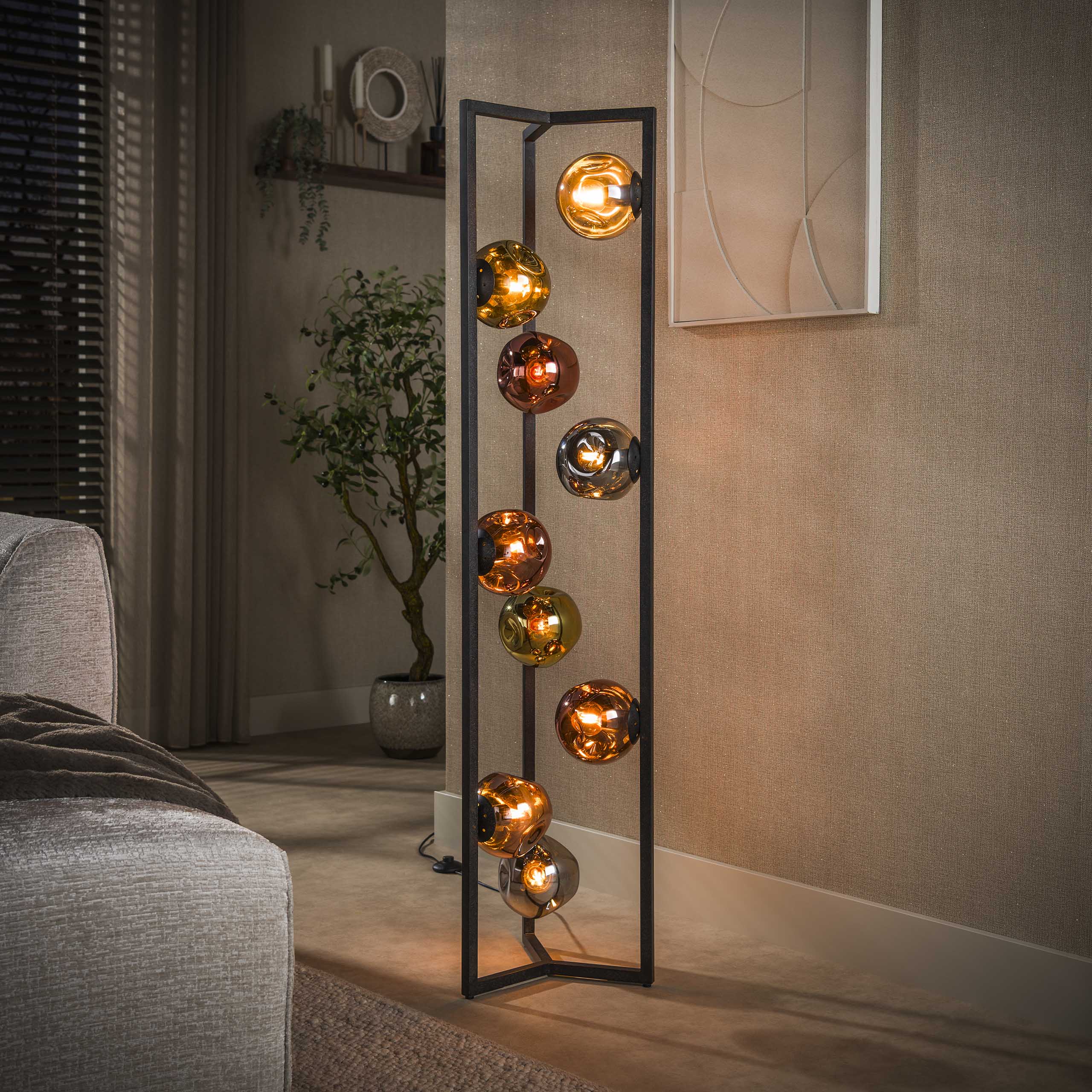 Vloerlamp Stellar 9-lichts / Artic zwart – afbeelding 1