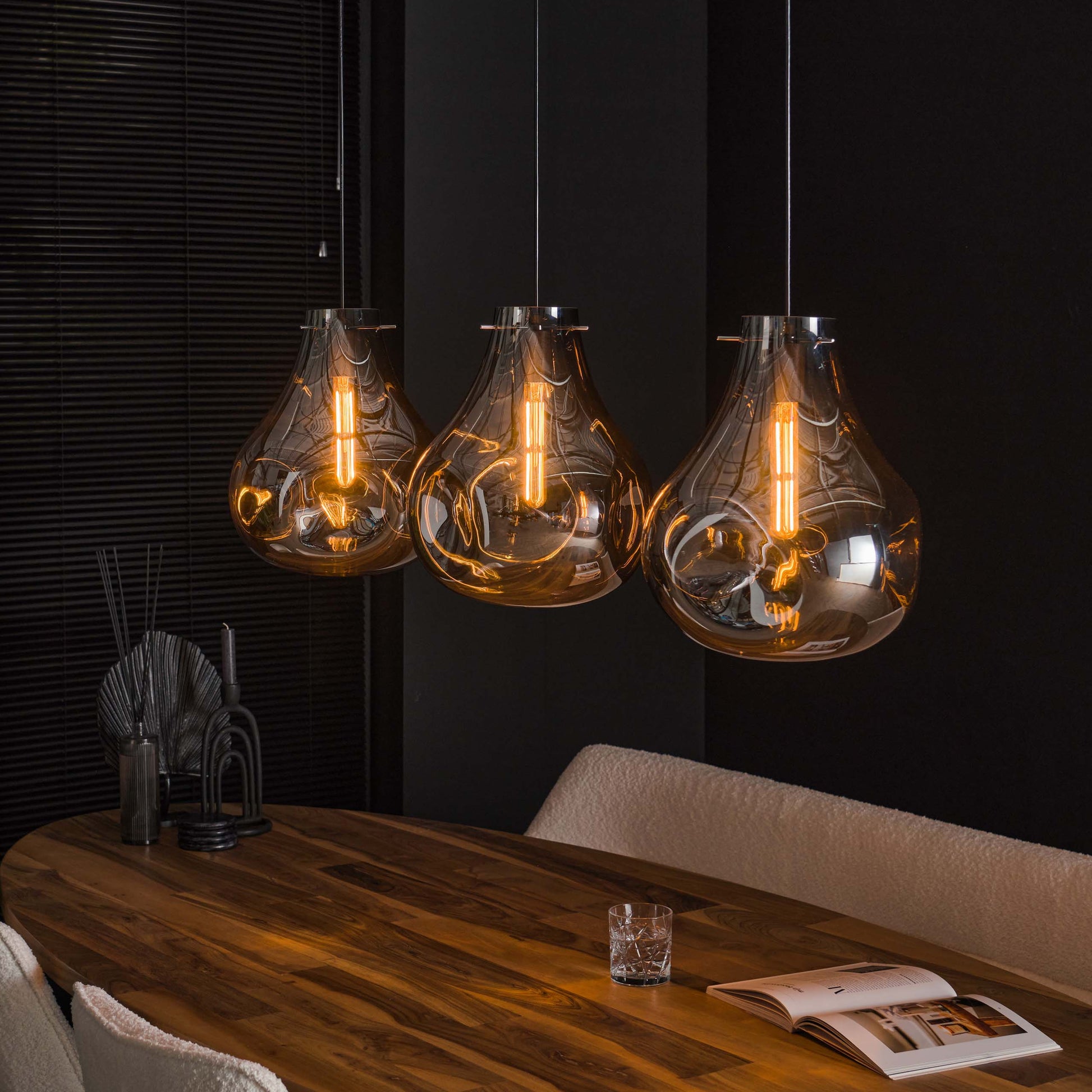 Hanglamp Dent Glass 3-lichts / Artic zwart – afbeelding 2