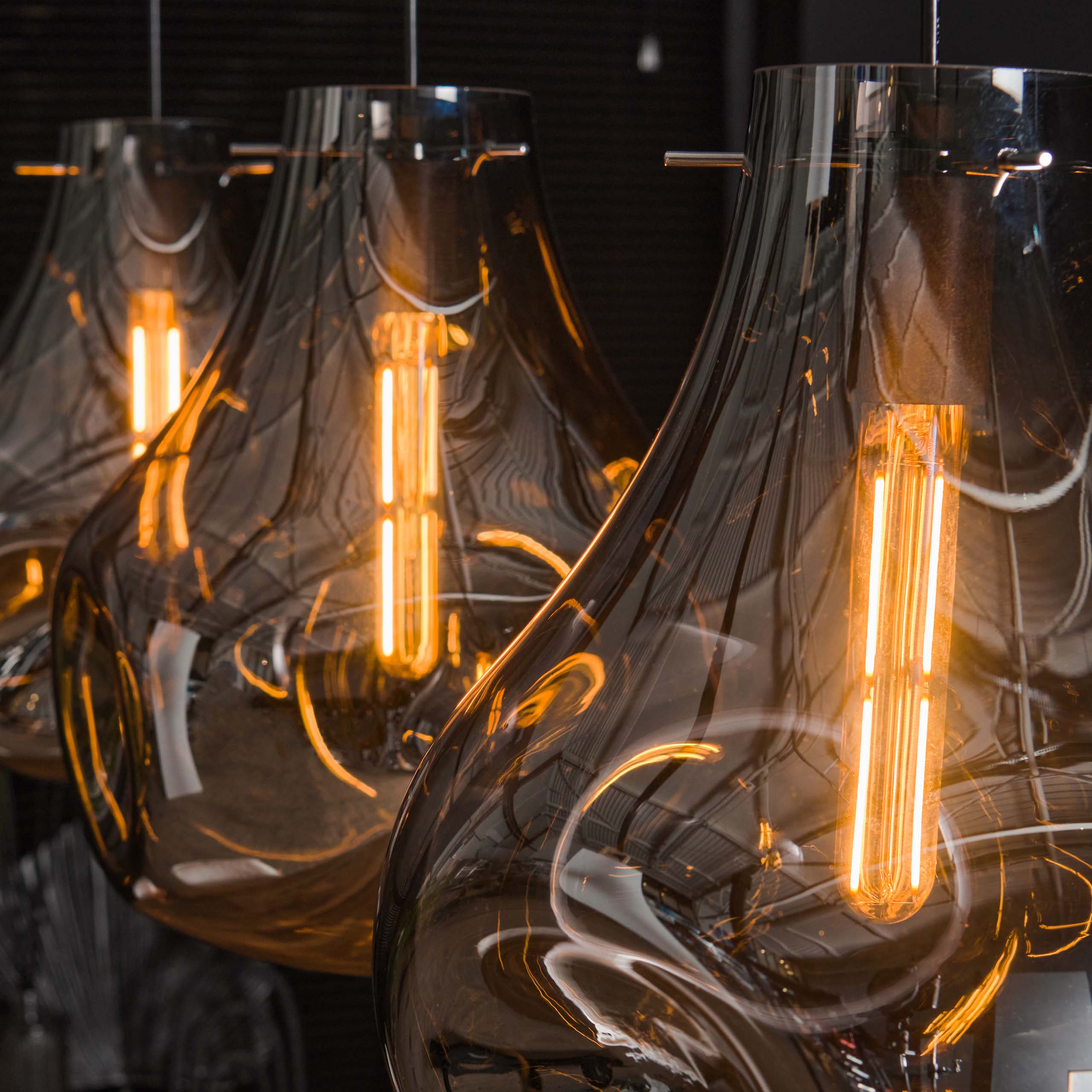 Hanglamp Dent Glass 3-lichts / Artic zwart – afbeelding 3