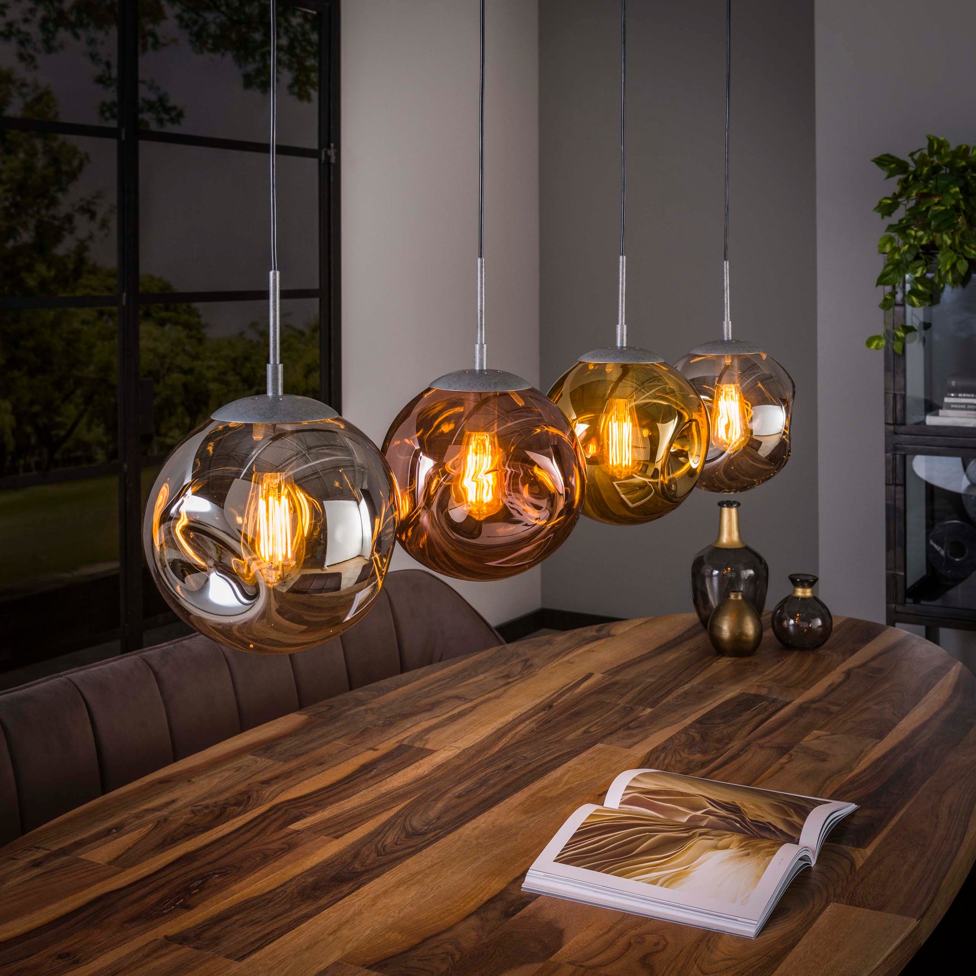 Hanglamp Stellar 4-lichts / Oud zilver – afbeelding 1