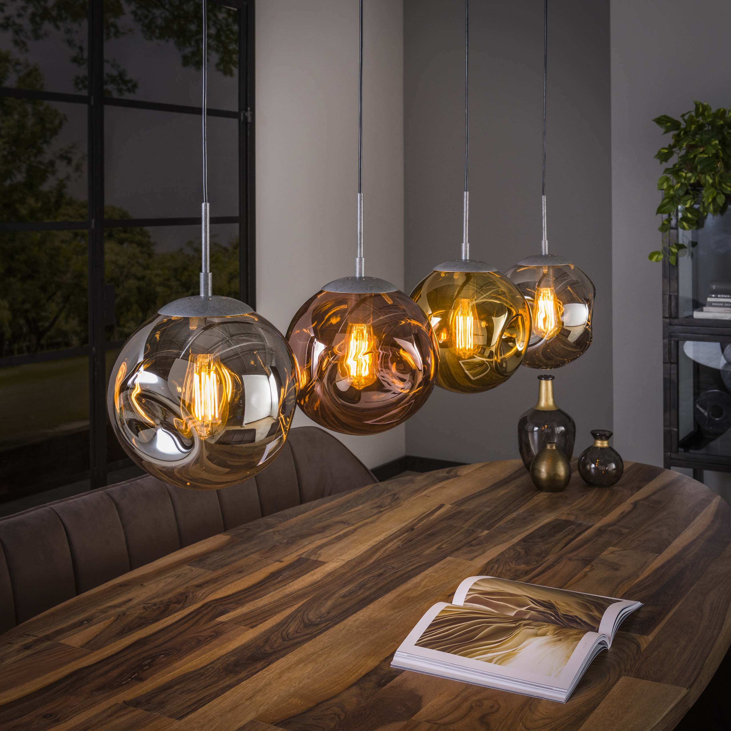 Hanglamp Stellar 4-lichts / Oud zilver – afbeelding 1