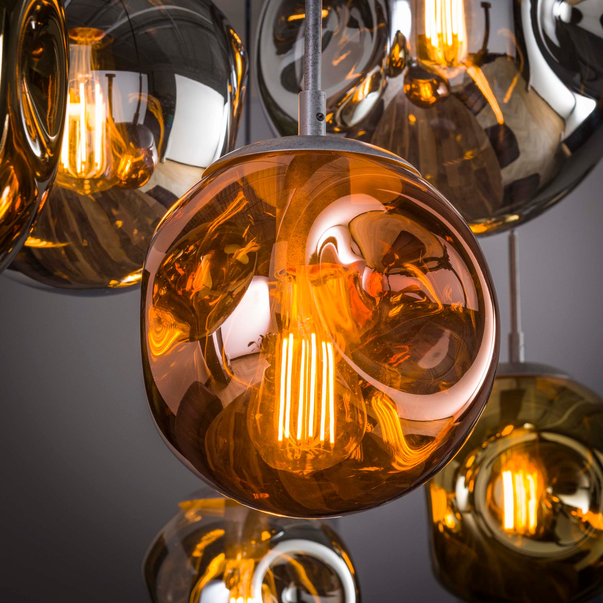 Hanglamp Stellar 4+3-lichts / Oud zilver – afbeelding 3