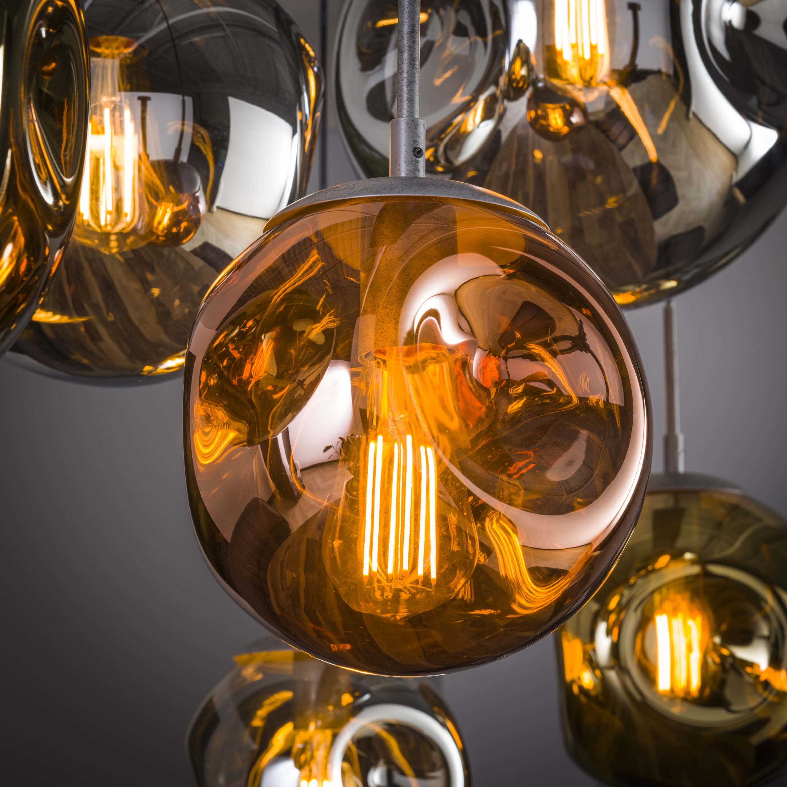 Hanglamp Stellar 4+3-lichts / Oud zilver – afbeelding 3
