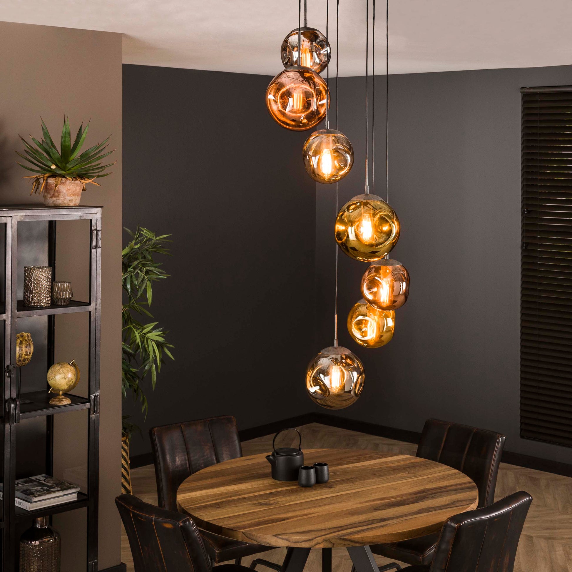 Hanglamp Stellar getrapt 7-lichts / Oud zilver – afbeelding 1