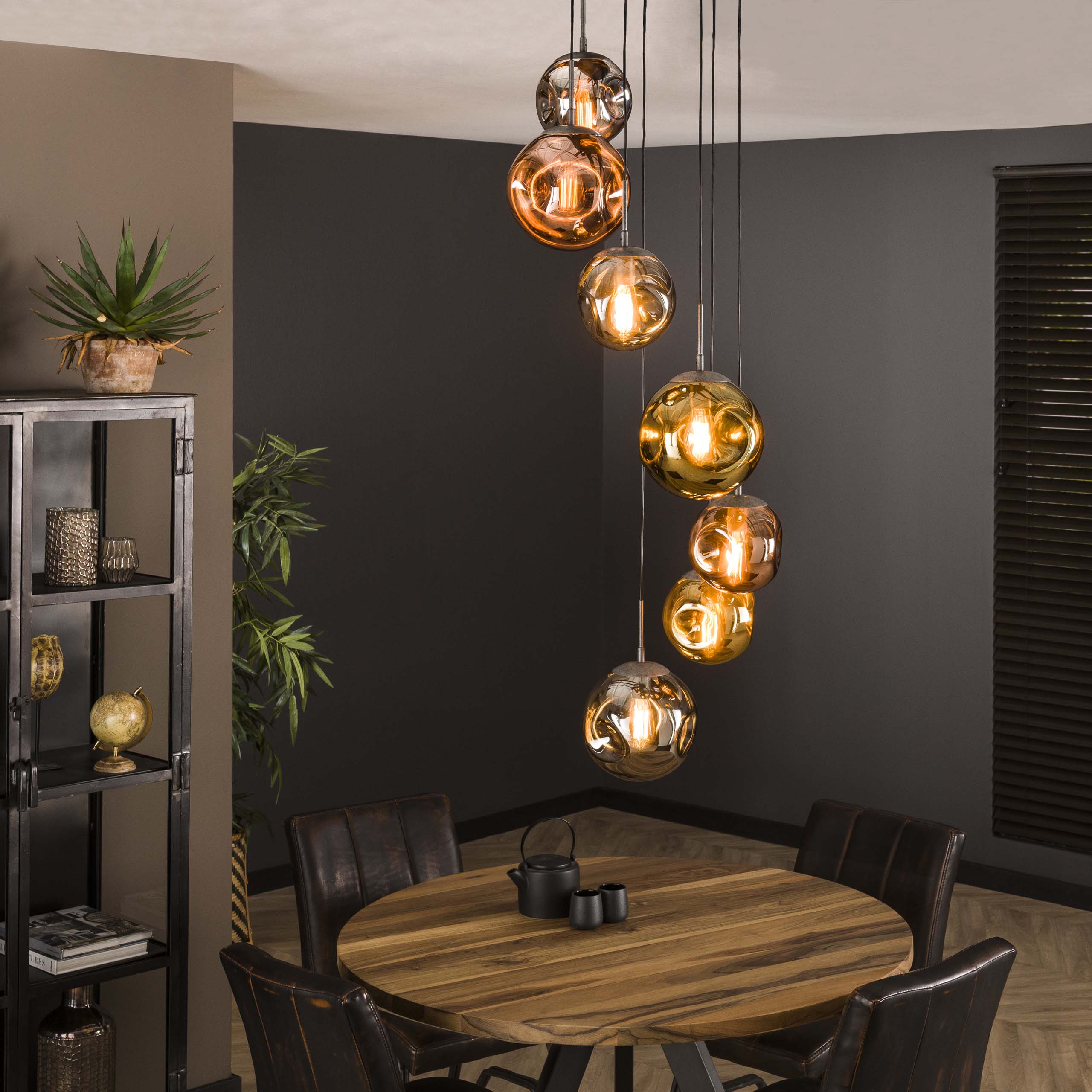 Hanglamp Stellar getrapt 7-lichts / Oud zilver – afbeelding 1