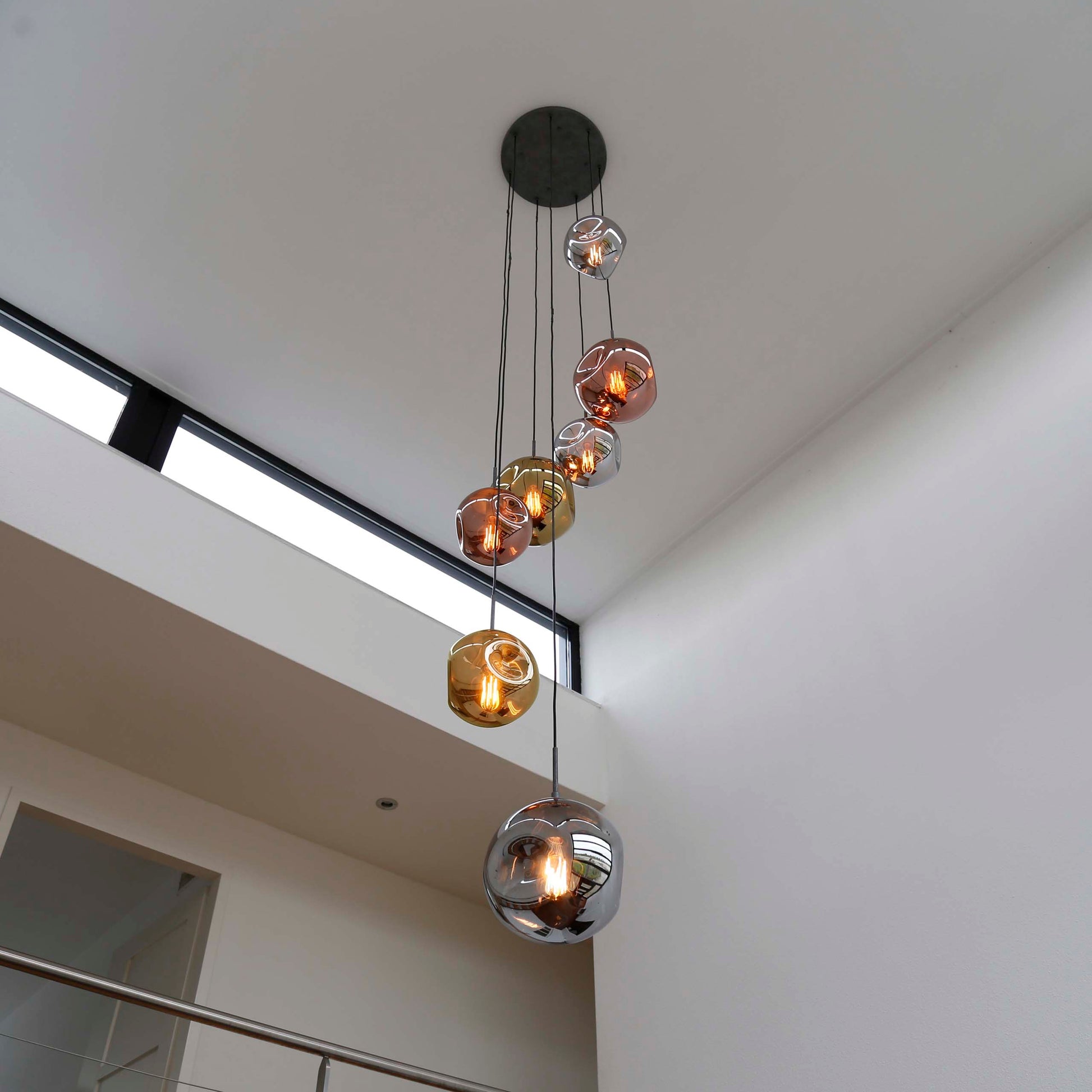 Hanglamp Stellar getrapt 7-lichts / Oud zilver – afbeelding 8