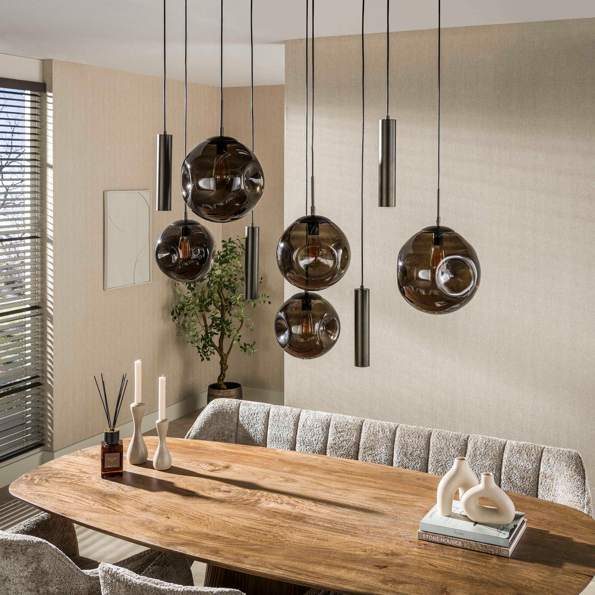 Hanglamp Stellar pendel 5+4-lichts / Sienna bruin – afbeelding 2
