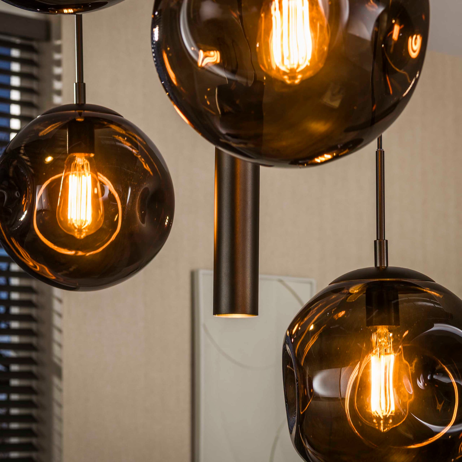 Hanglamp Stellar pendel 5+4-lichts / Sienna bruin – afbeelding 3
