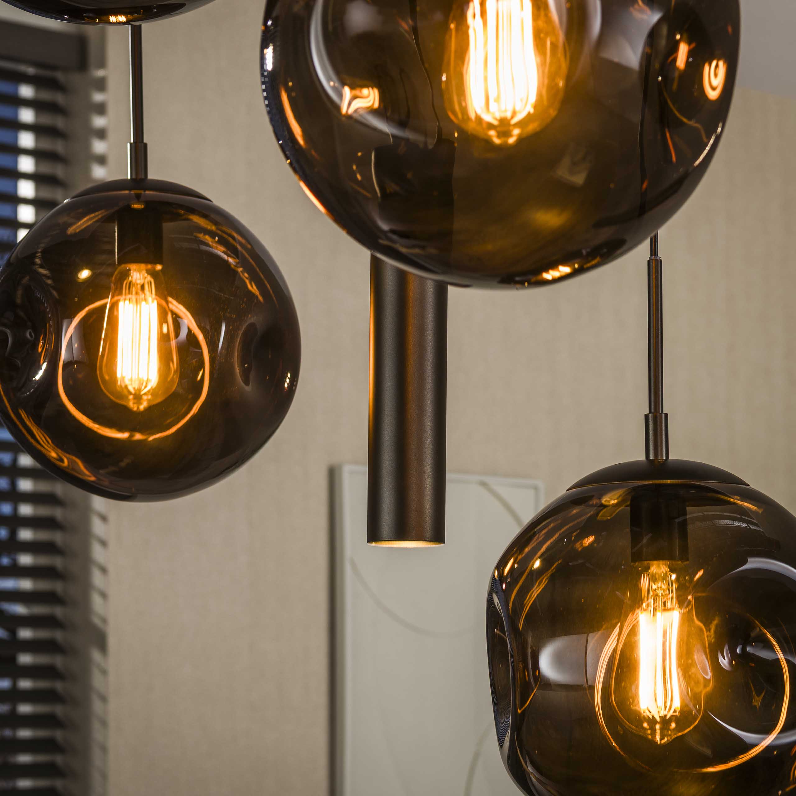 Hanglamp Stellar pendel 5+4-lichts / Sienna bruin – afbeelding 3